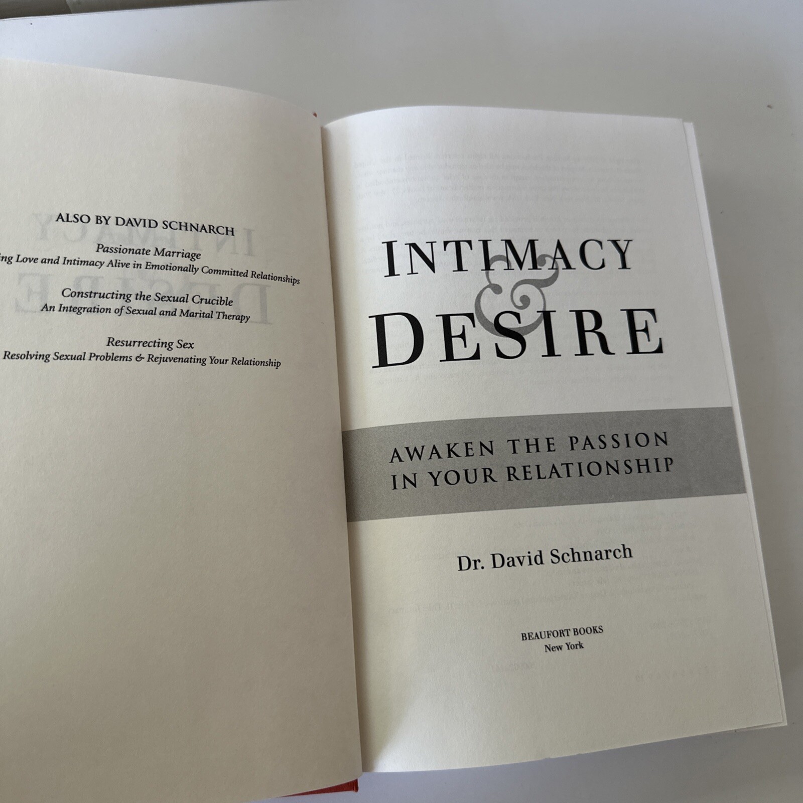 David Schnarch Intimacy and Desire Hardcover