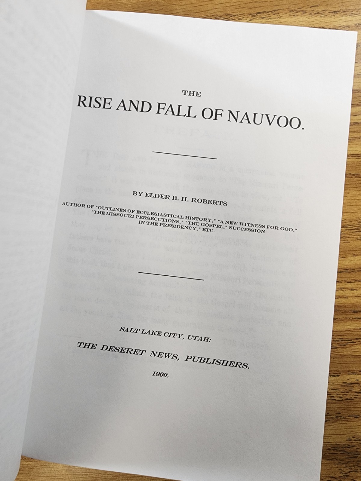 The Rise and Fall of Nauvoo by Elder B.H. Roberts 2002 Commemorative Edition