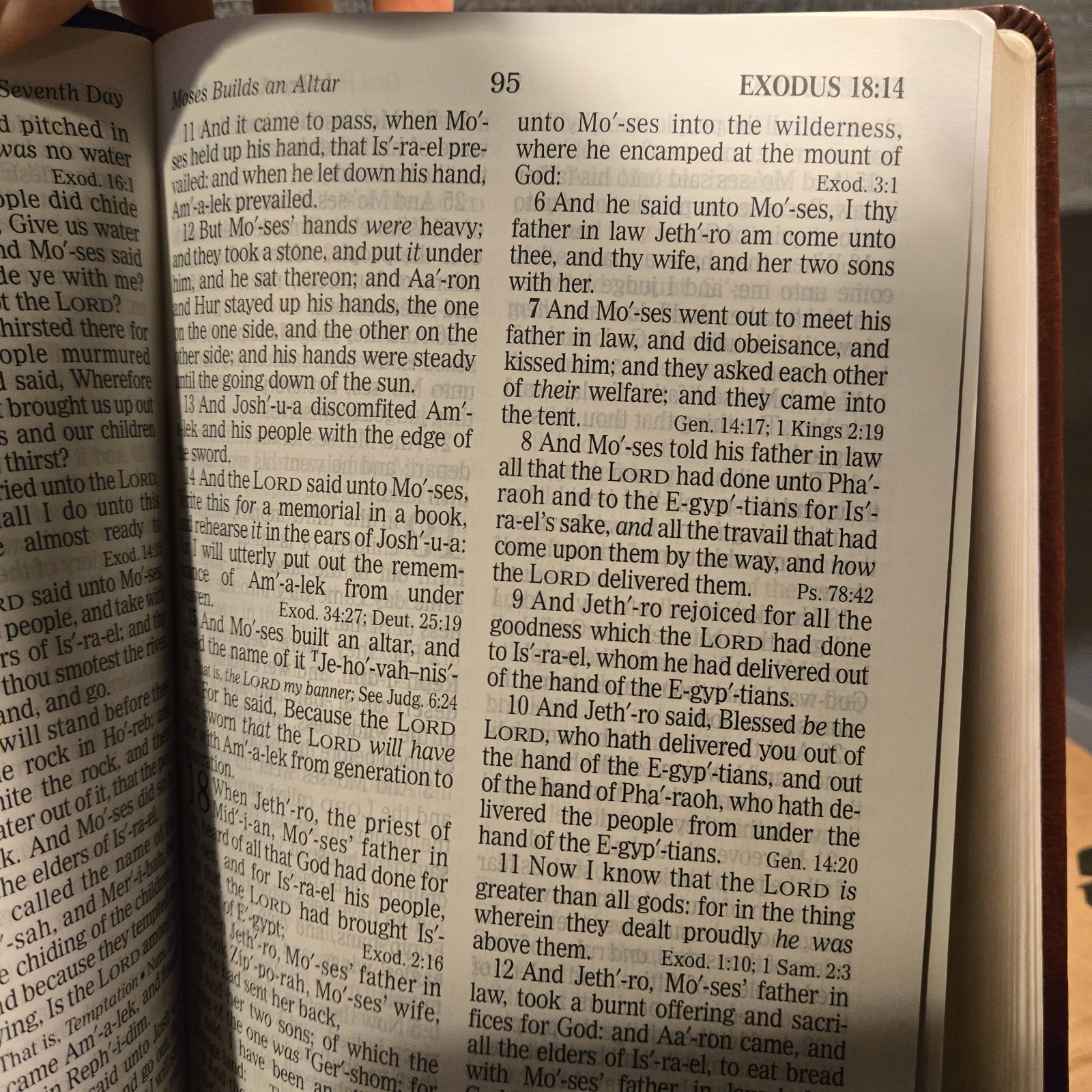 KJV Large Print Personal Size Reference Bible Saddle Brown Leather Touch King