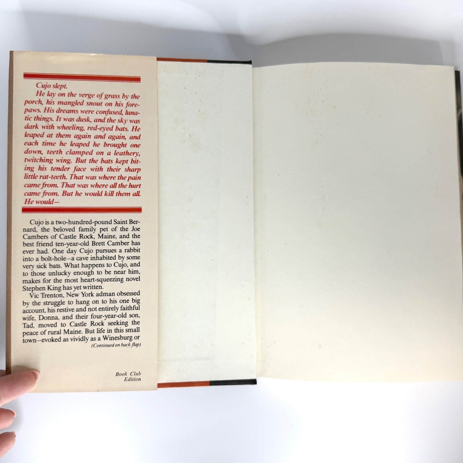 Cujo by Stephen King 1981 BCE Hardcover DJ Viking Horror Novel READ