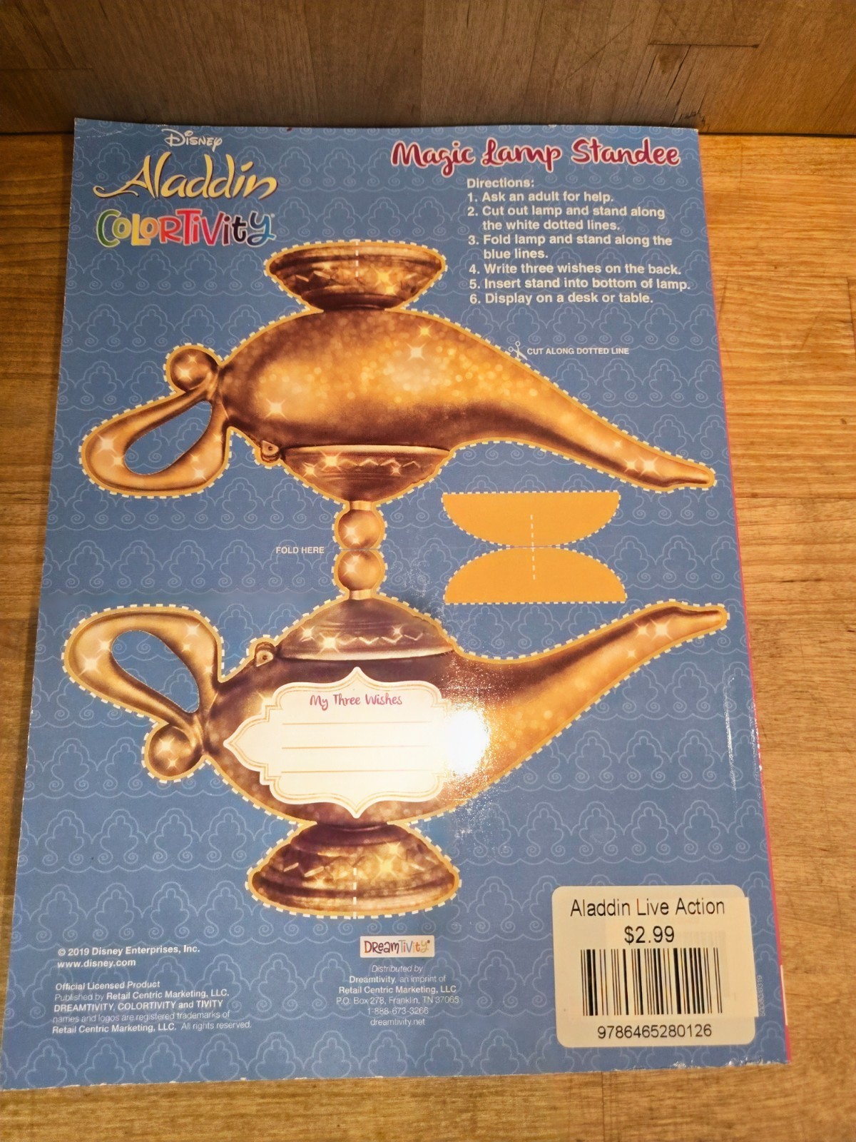 Disney Aladdin Three Wishes Colortivity Coloring Book🆕🆓Ship