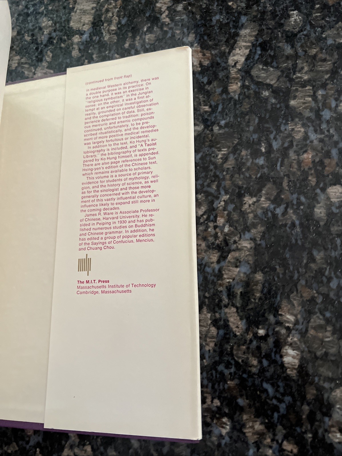 Alchemy, Medicine, and Religion in the China of A.D. 320, James Ware HBDC 1966