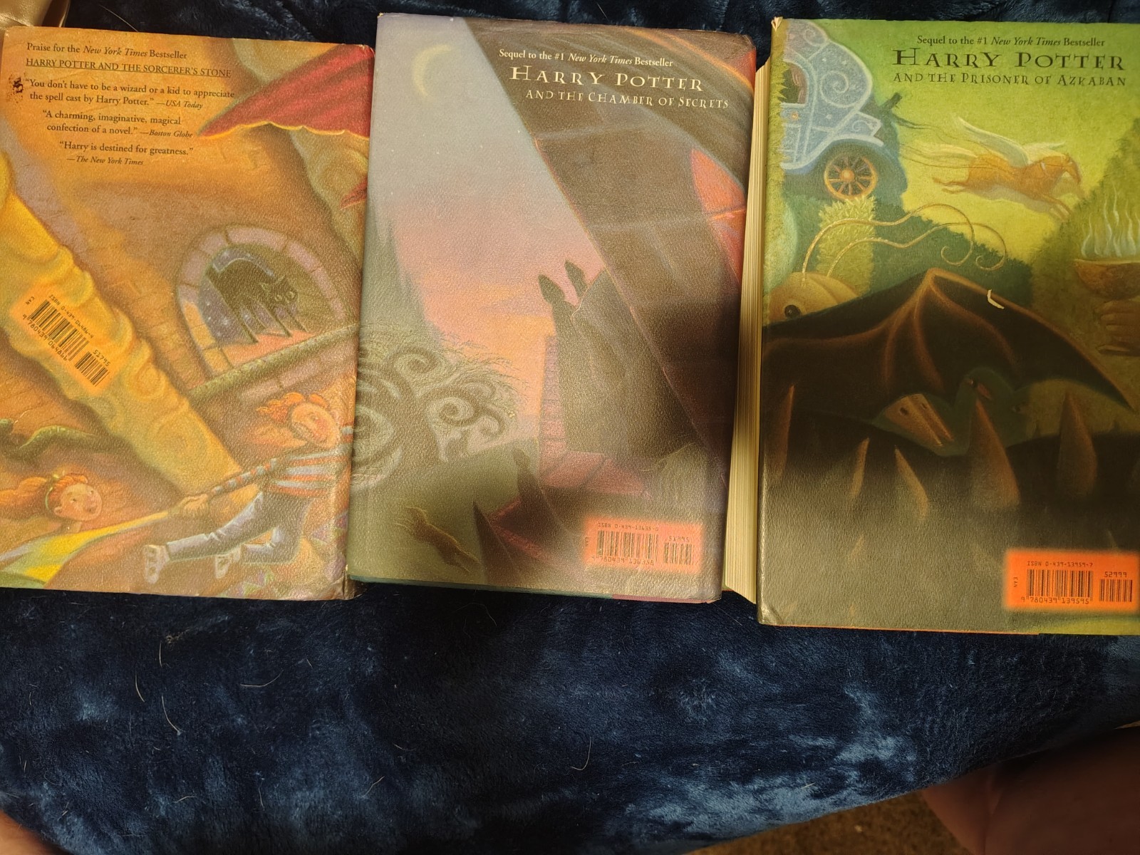 Harry Potter J.K. Rowling Hardcover 3-Book Set w/ Dust Jacket Scholastic