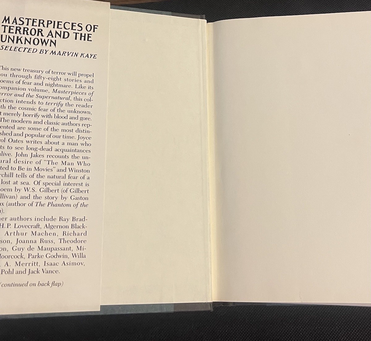 Masterpieces of Terror and The Unknown – Story Collection – 1993 Marvin Kaye