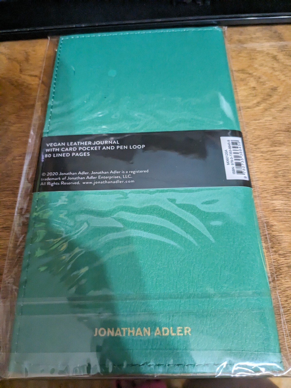 Jonathan Adler Travel Journal NWT Gold Tiger Green Cover Vegan Leather 80 pages