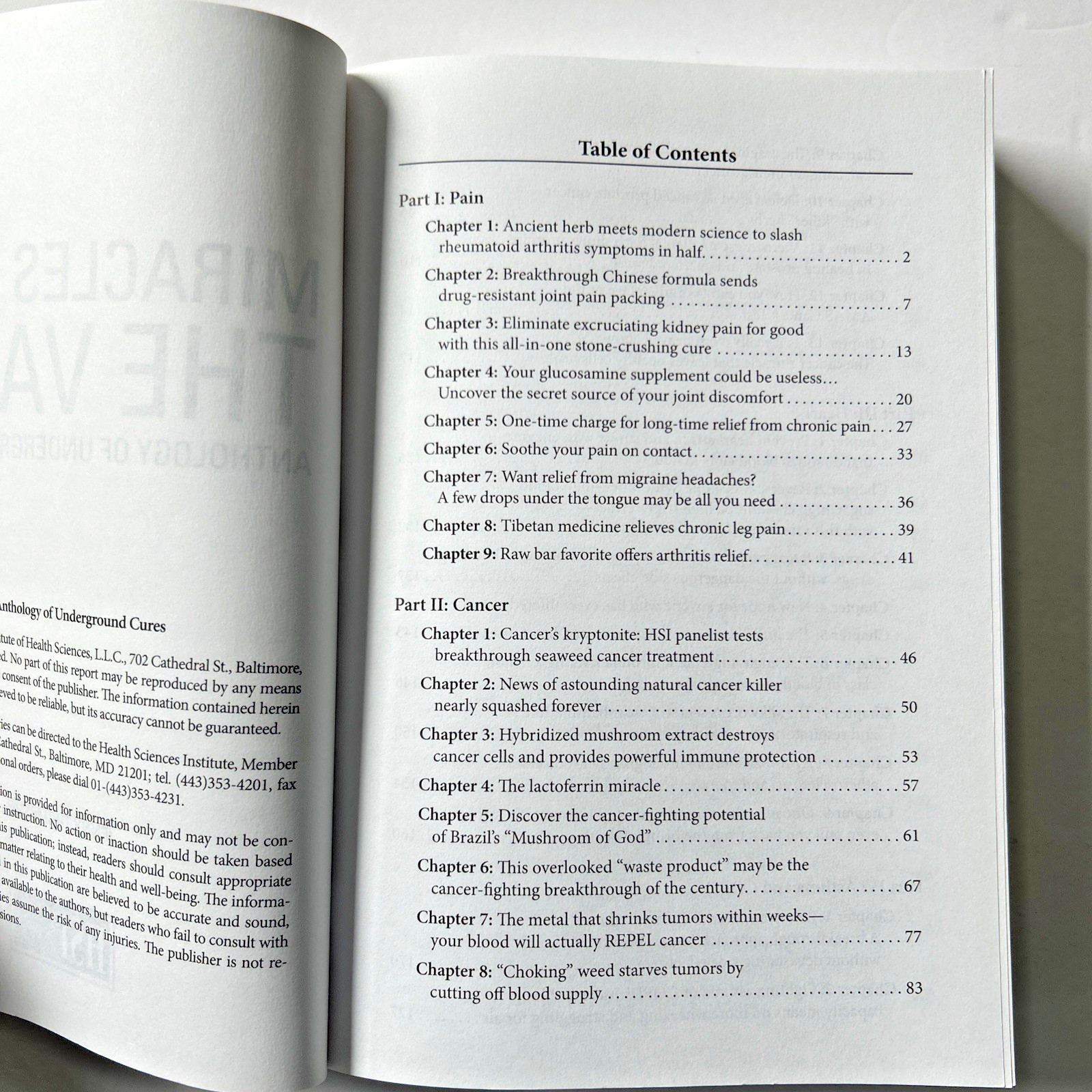 Miracles From The Vault: Anthology of Underground Cures by Jenny Thompson HSI