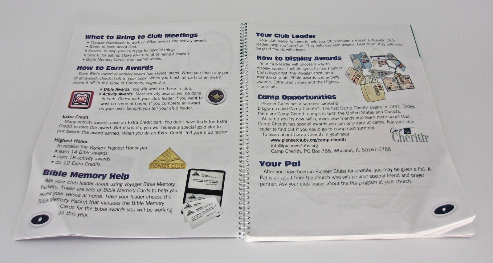 Set 2-Voyagers Handbook & Leader book, Growing In Jesus-Grades 1-2-Pioneer Clubs