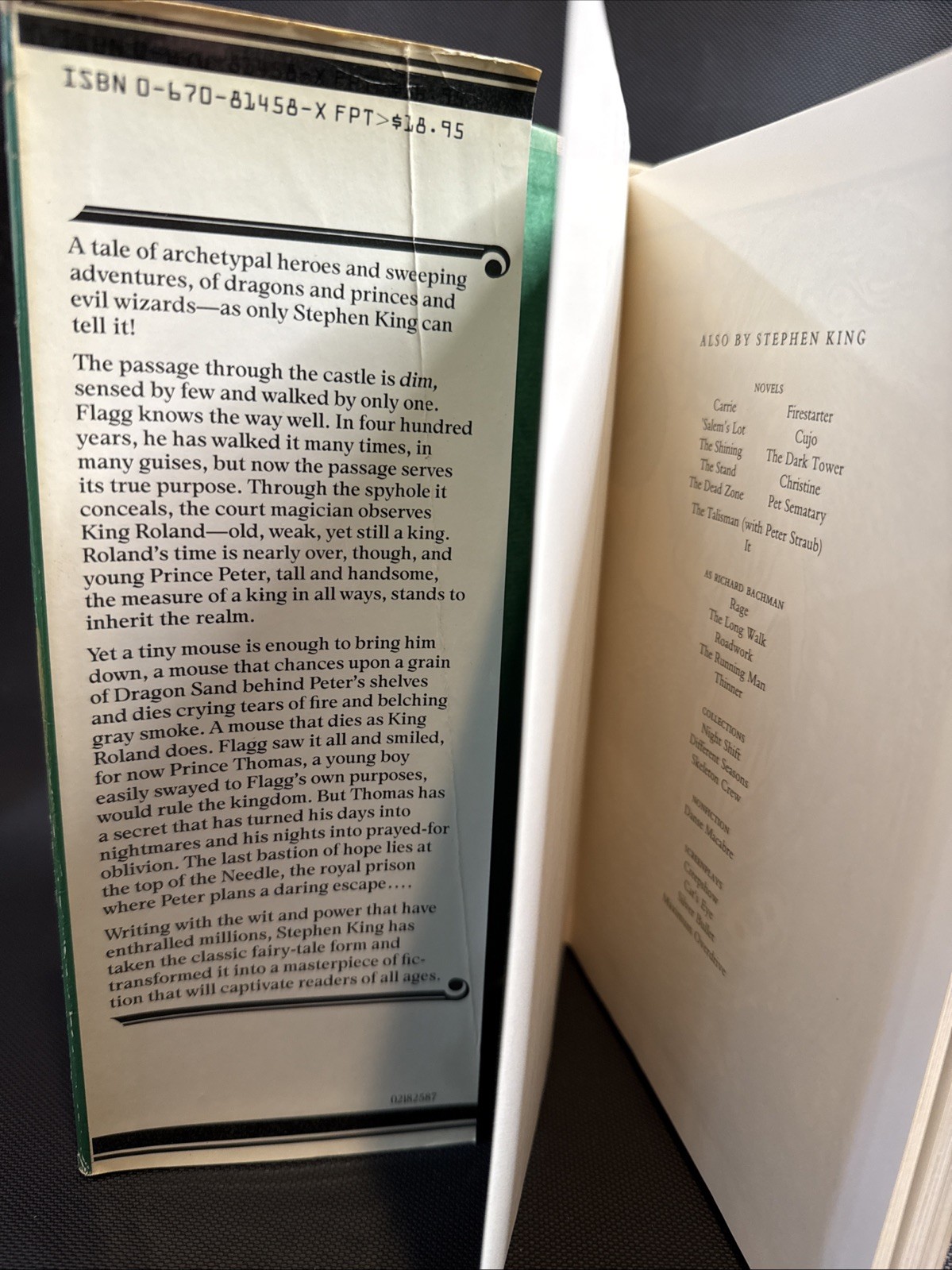 The Eyes Of The Dragon by Stephen King 1987 Viking Penguin 1st Edition ($18.95)
