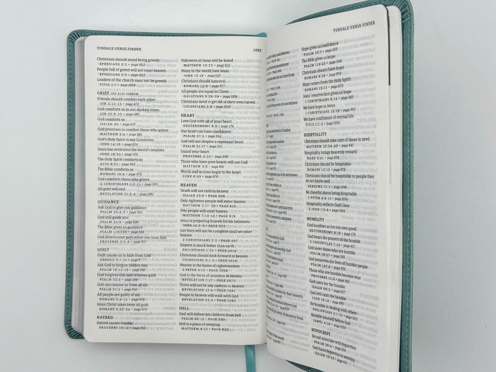 KJV Thinline Reference Bible, Filament LeatherLike, Floral Leaf Teal by Tyndale