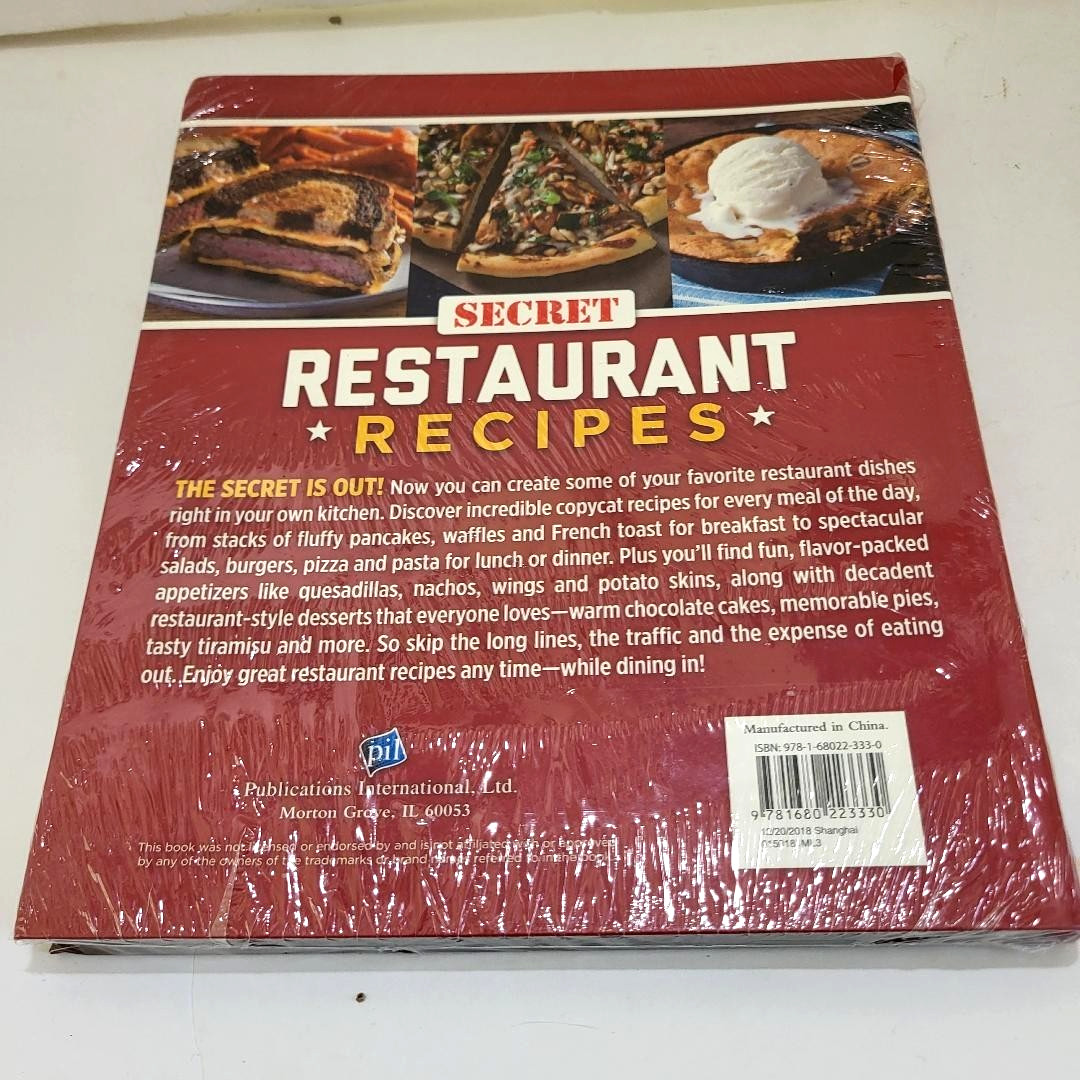 Secret Restaurant Recipes Cookbook 192 pages 85 Recipes Flexibound Brand New