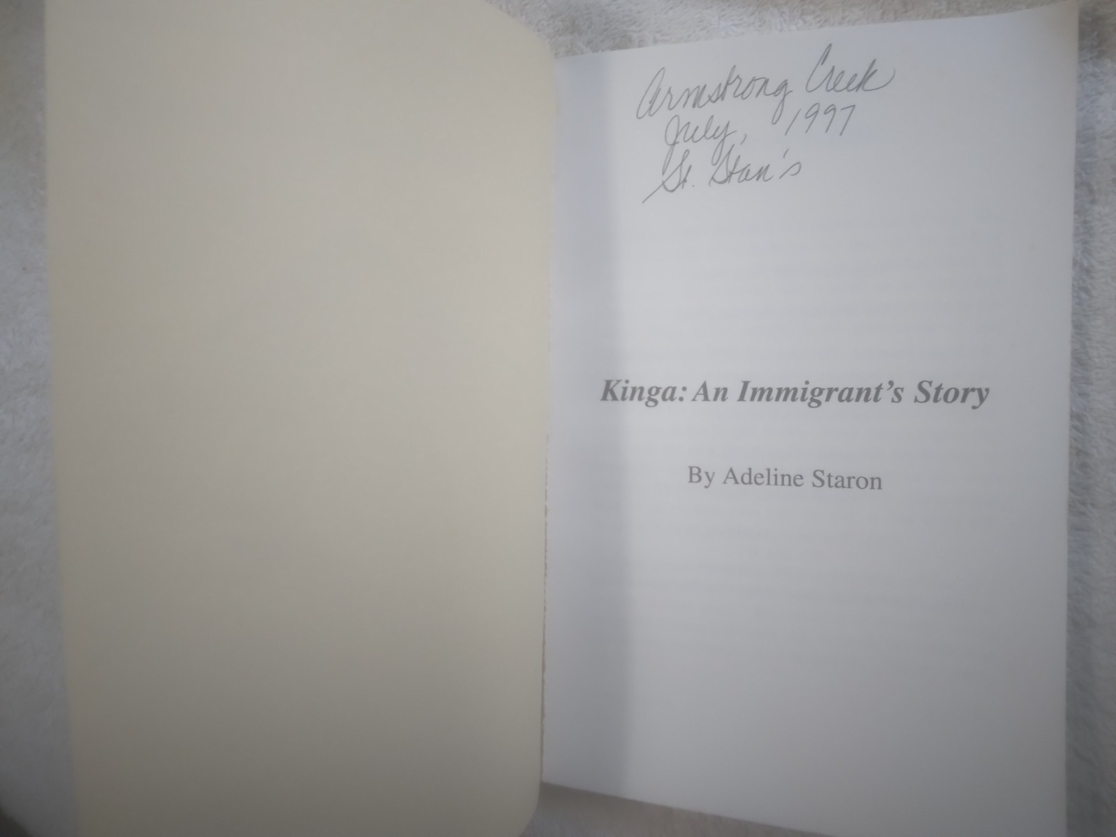 Kinga: An Immigrant’s Story Paperback by Adeline Staron