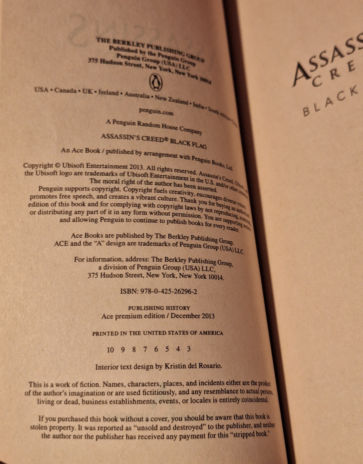 Assassin’s Creed: Black Flag Oliver Bowden Ace Premium Edition 2014 Paperback