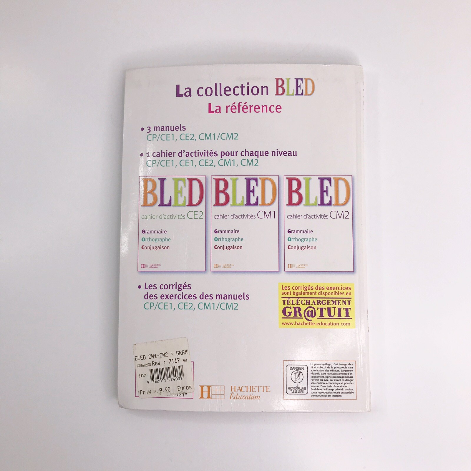 Hachette FRENCH Instruction Book BLED CM1 CM2 Educ 2008 Homeschool Immersion