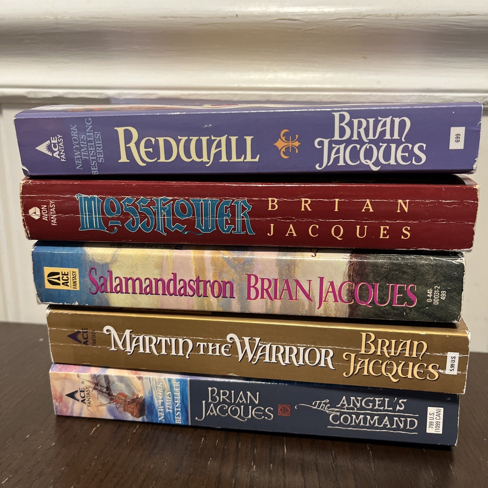 Brian Jacques Lot of 5 Redwall Series Fantasy Paperbacks – Mossflower, Martin