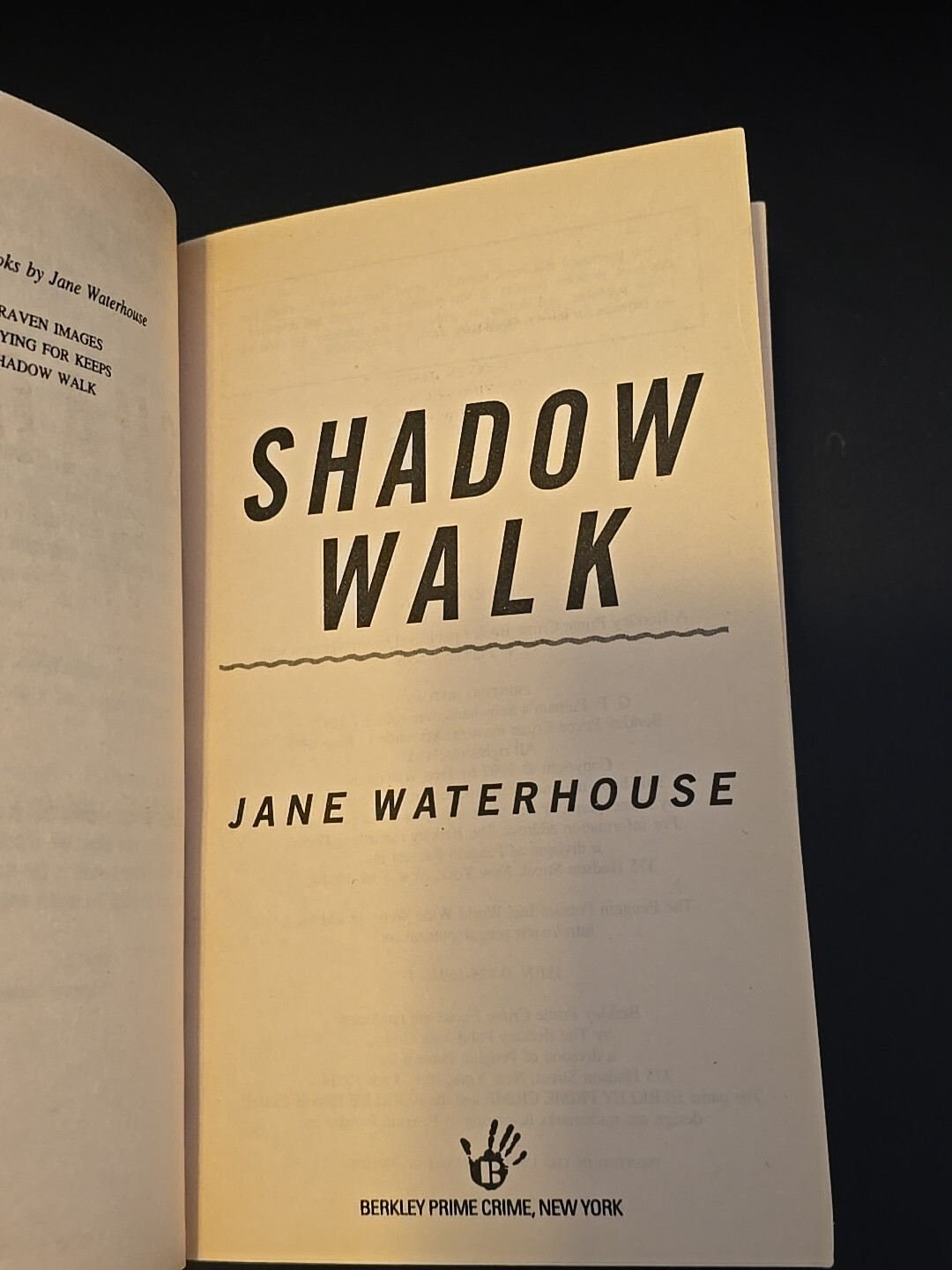 SHADOW WALK JANE WATERHOUSE PAPERBACK 1997