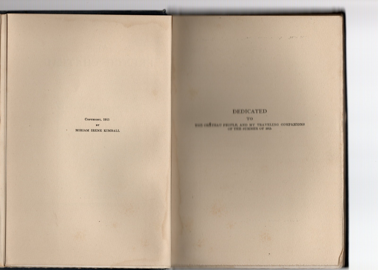 At A French Chateau Miriam Kimball 1915 Untrimmed Private Pub 1st HC Vintage