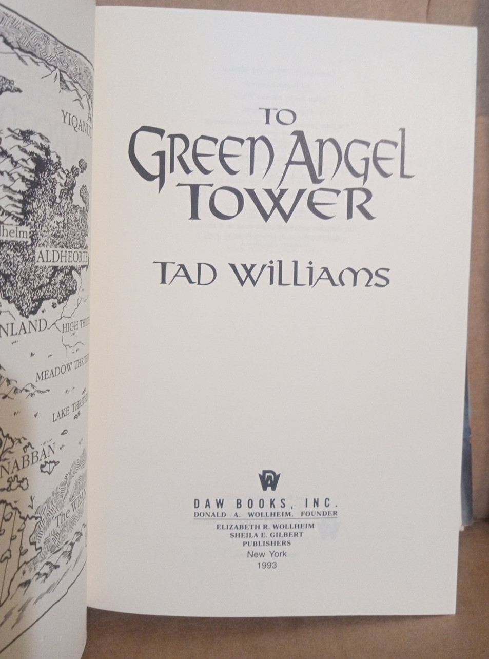 To Green Angel Tower by Tad Williams- 1993 HC -w/Mylar Cover