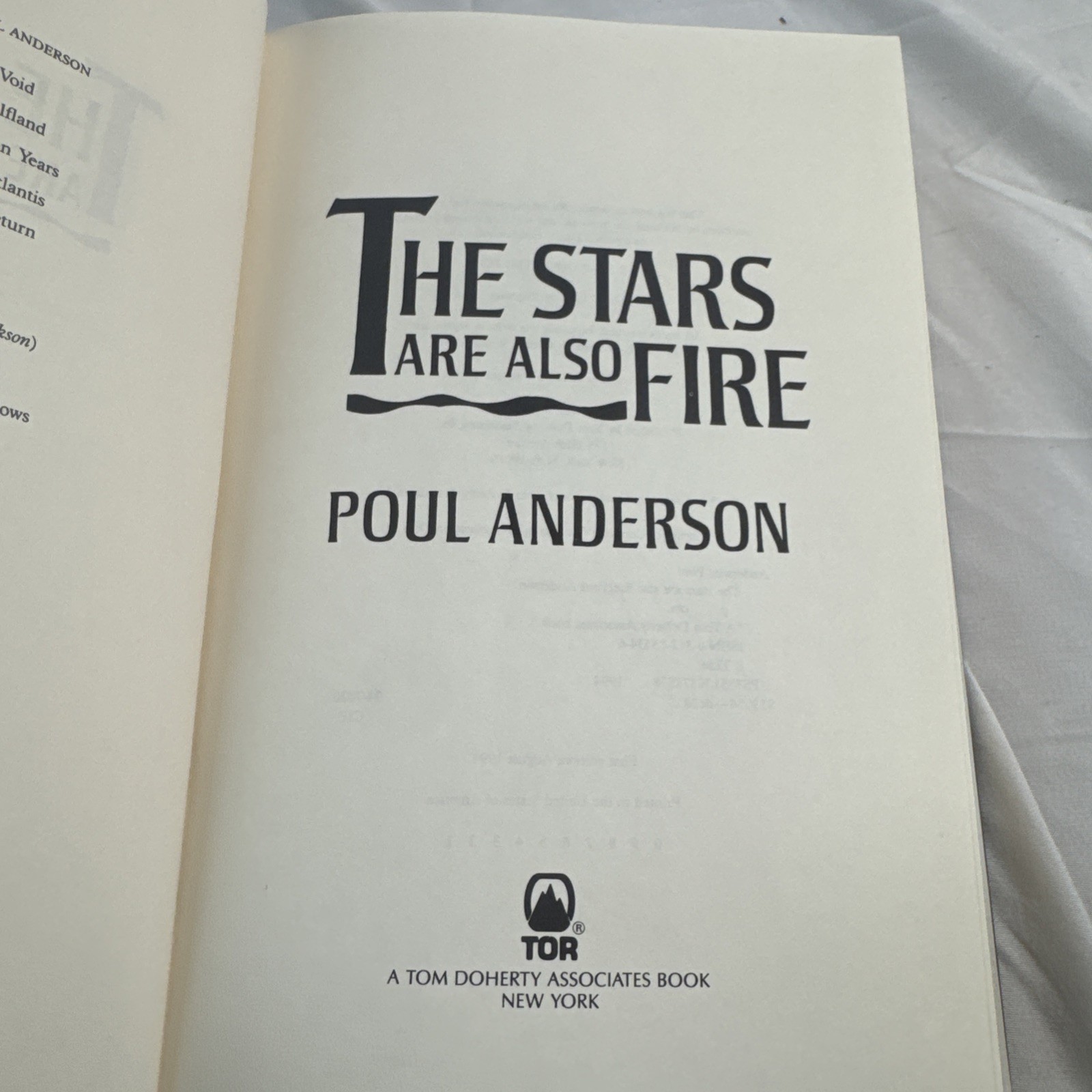 The Stars Are Also Fire By Paul Anderson First Edition First Print LIKE NEW