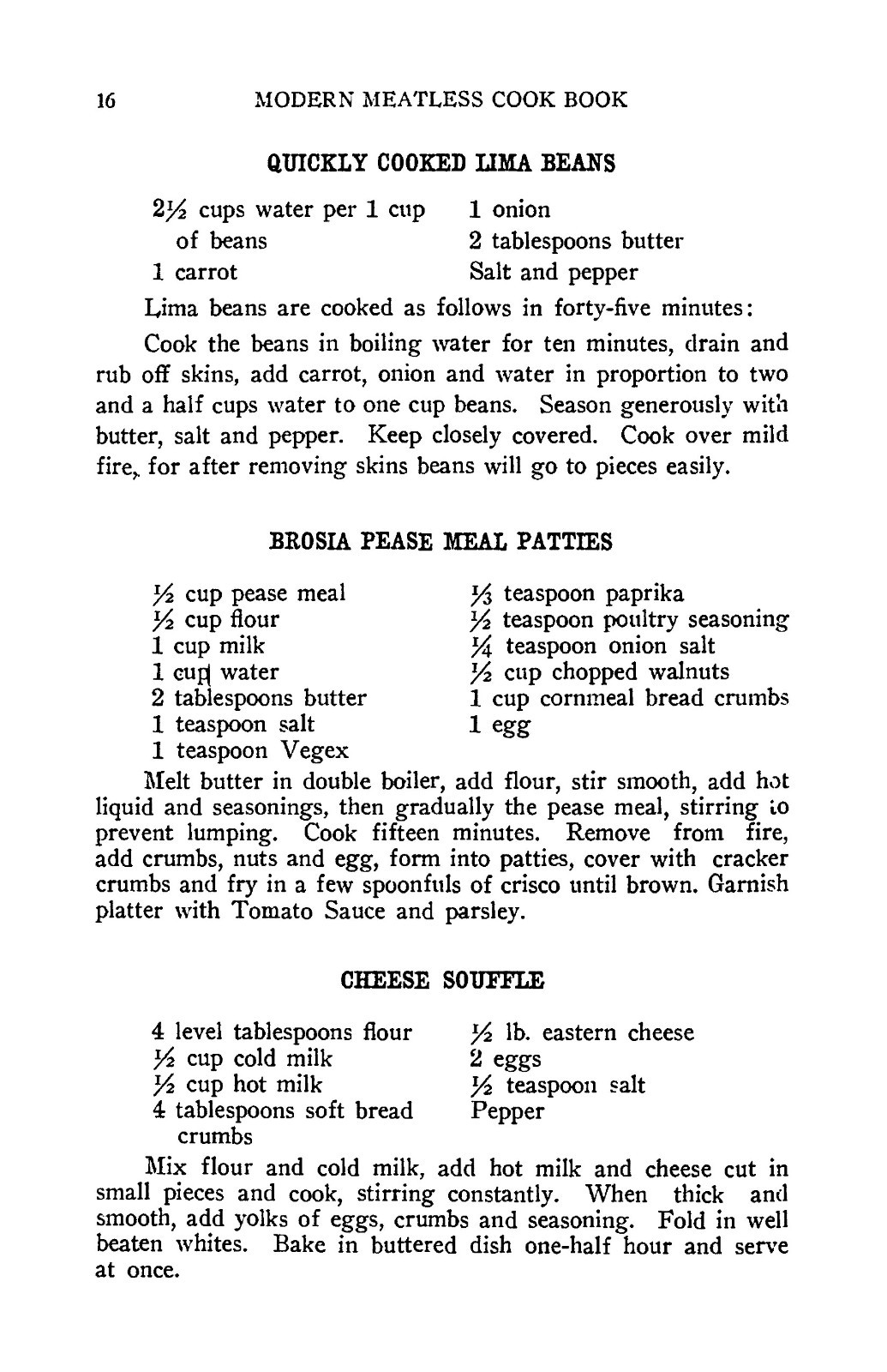1910 Modern Meatless Cook Book 145 Pages
