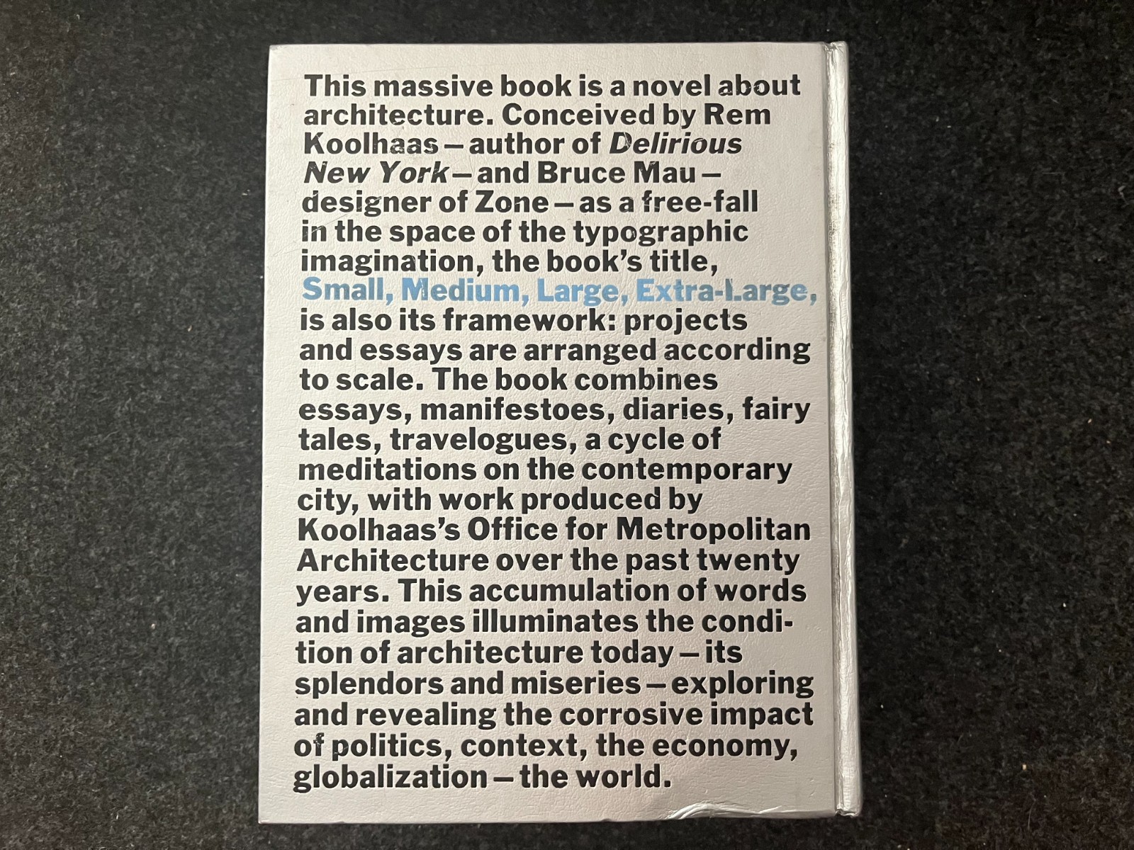 S,M,L,XL by O.M.A., Bruce Mau & Rem Koolhaas (1997, Hardcover)