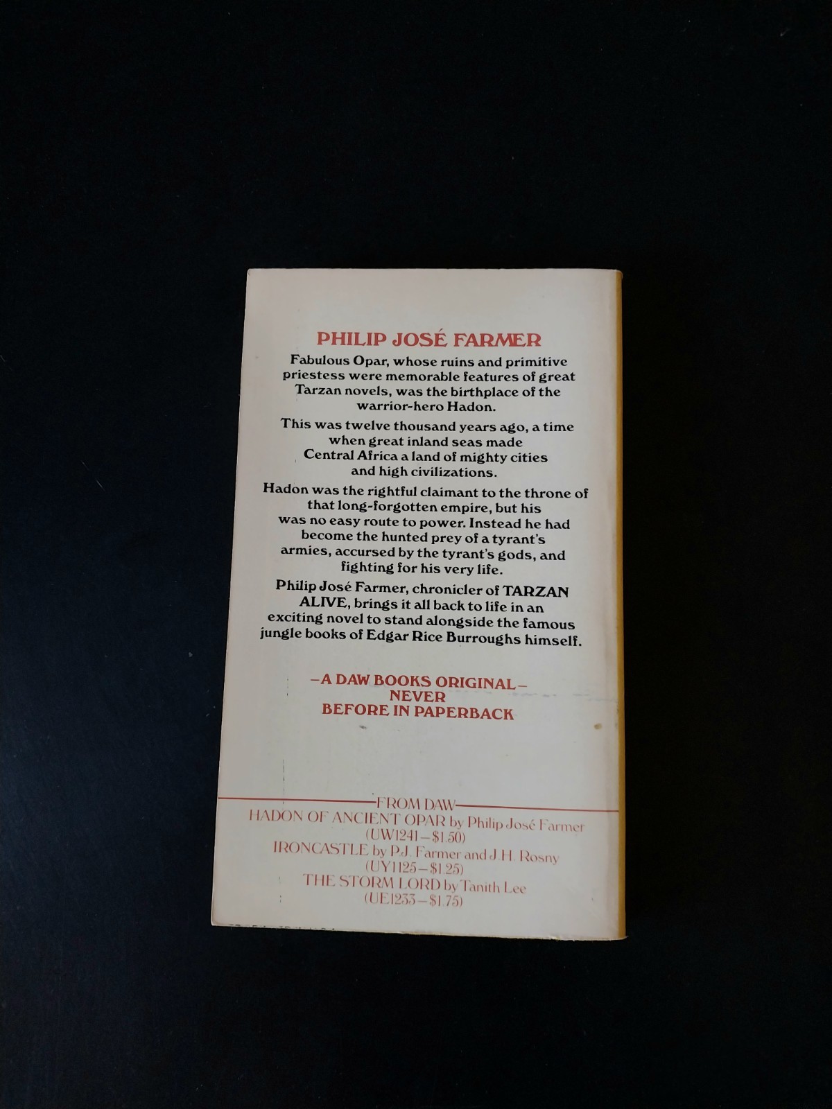 Philip Jose Farmer – Flight to Opar – Daw Books First Printing 1976