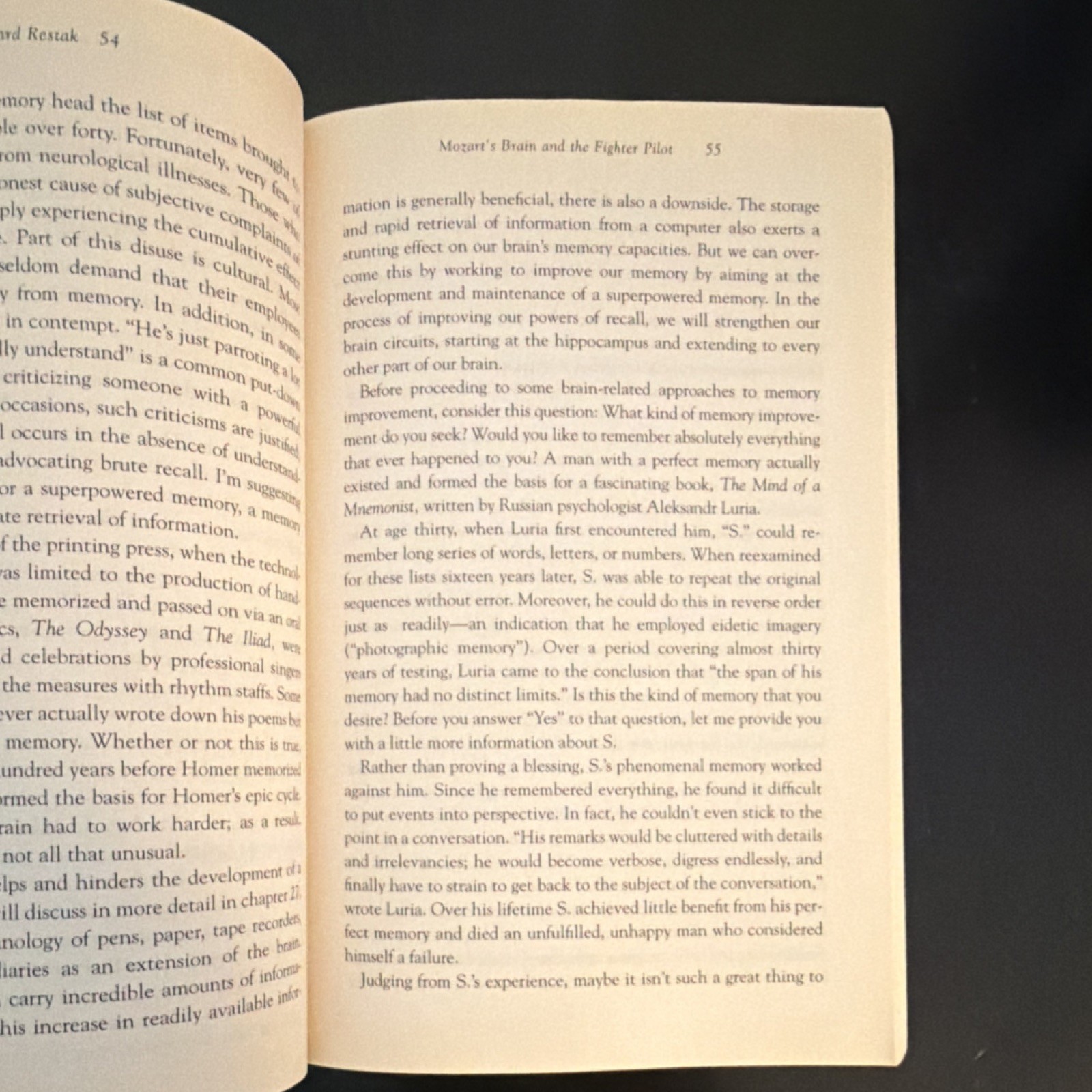 Mozart’s Brain and the Fighter Pilot by Richard Restak, Paperback, Three Rivers…