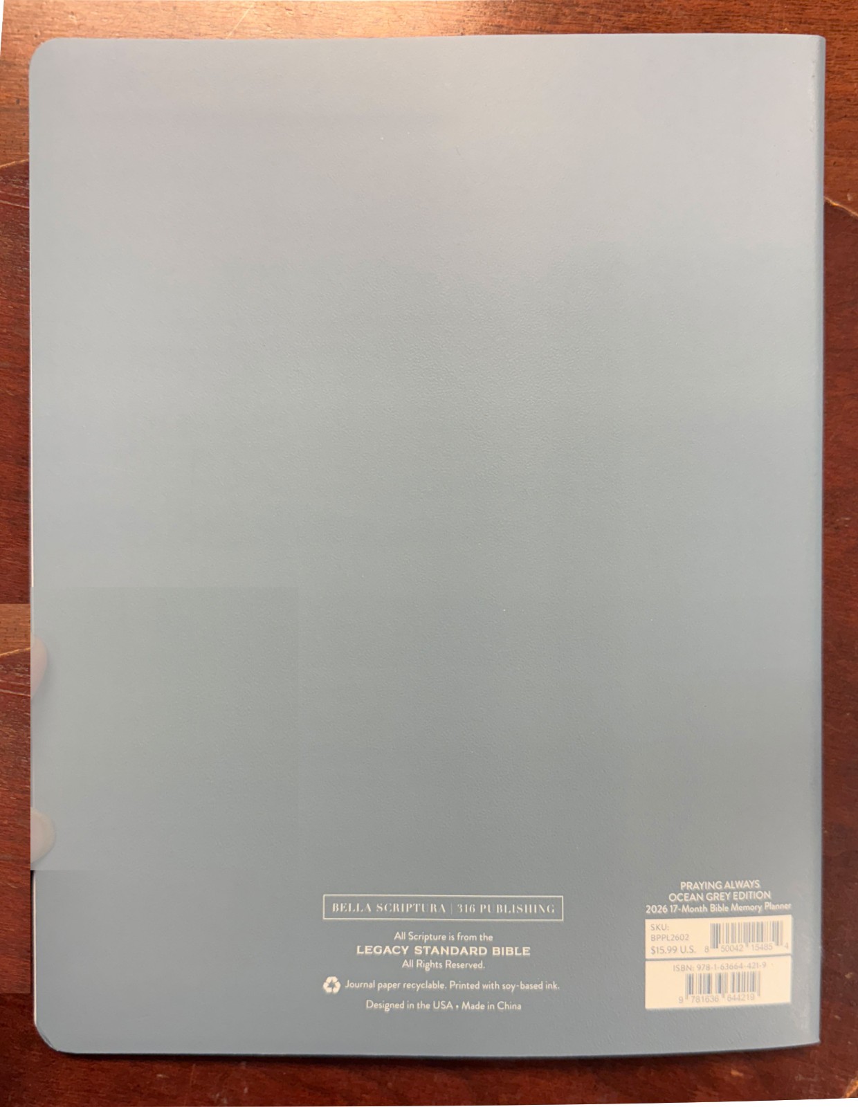 2026 “Praying Always” 17-Month Day Planner – OCEAN GREY (Sep 2025 – Dec 2026)