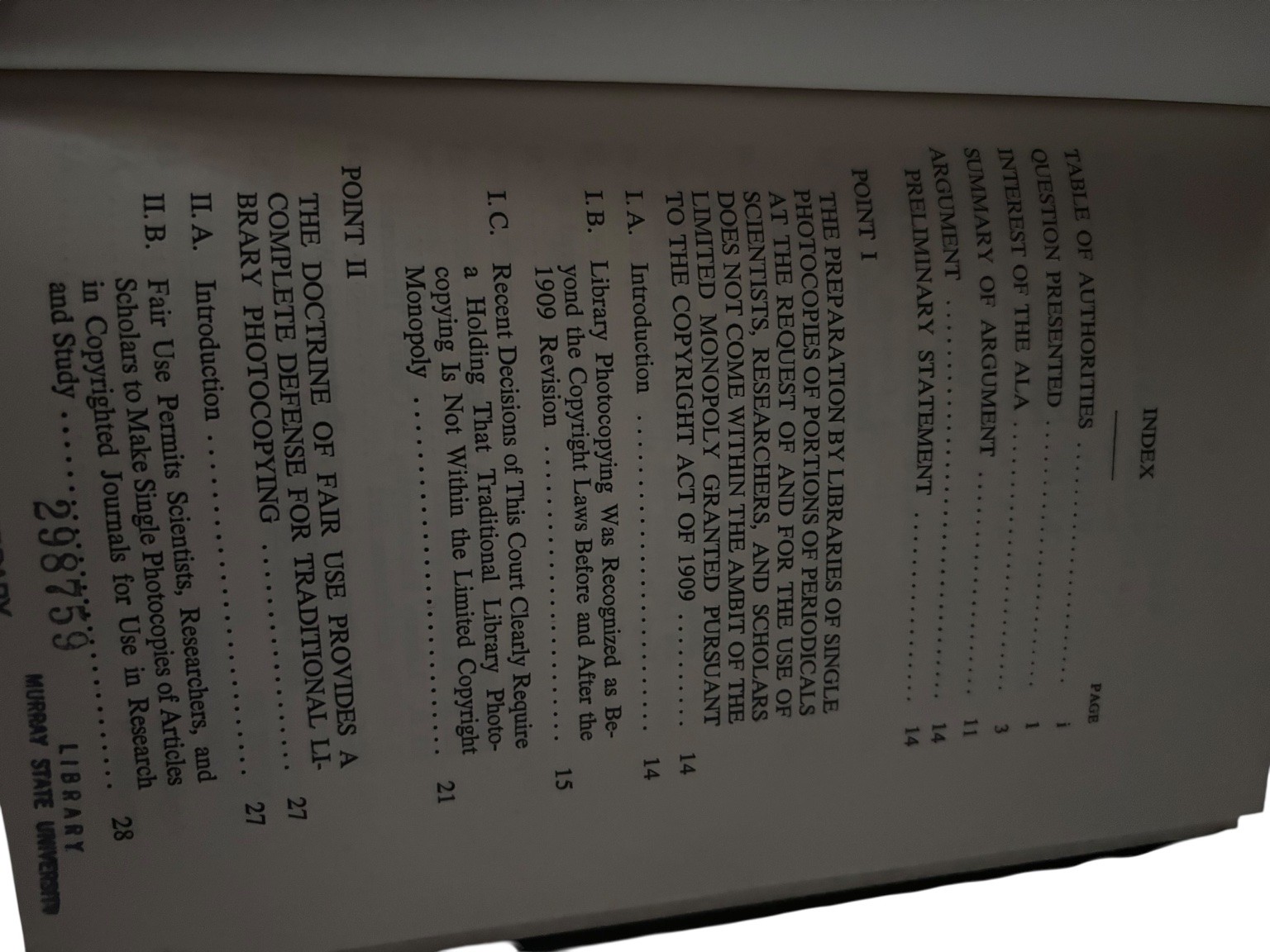 Brief Amicus Curiae of the American Library Association 1973 US Govt