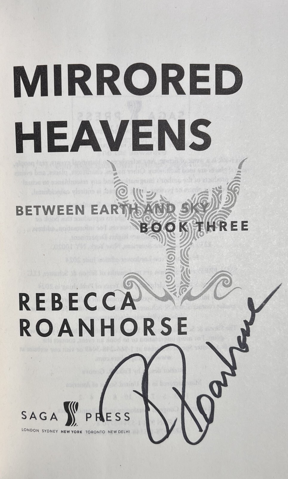 SIGNED ~ MIRRORED HEAVENS by Rebecca Roanhorse (2024, Hardcover) 1st/1st