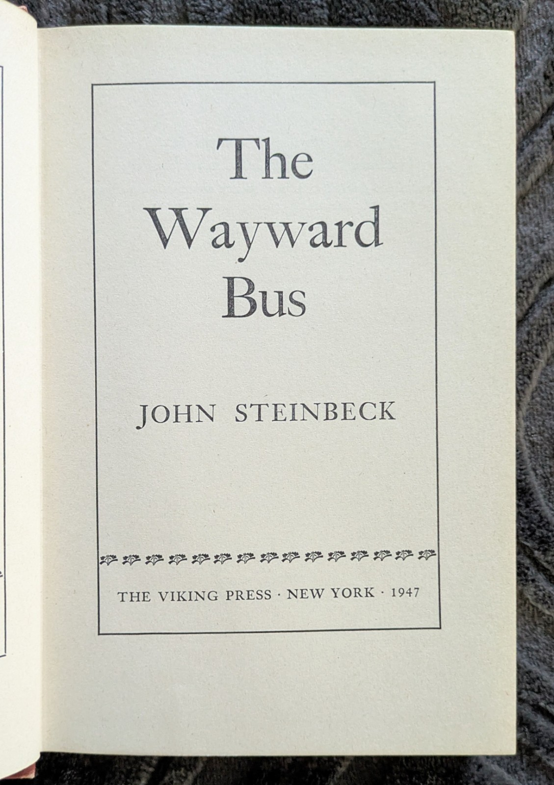 JOHN STEINBECK The Wayward Bus Viking Press 1947 HC/DJ 1ed, later printing
