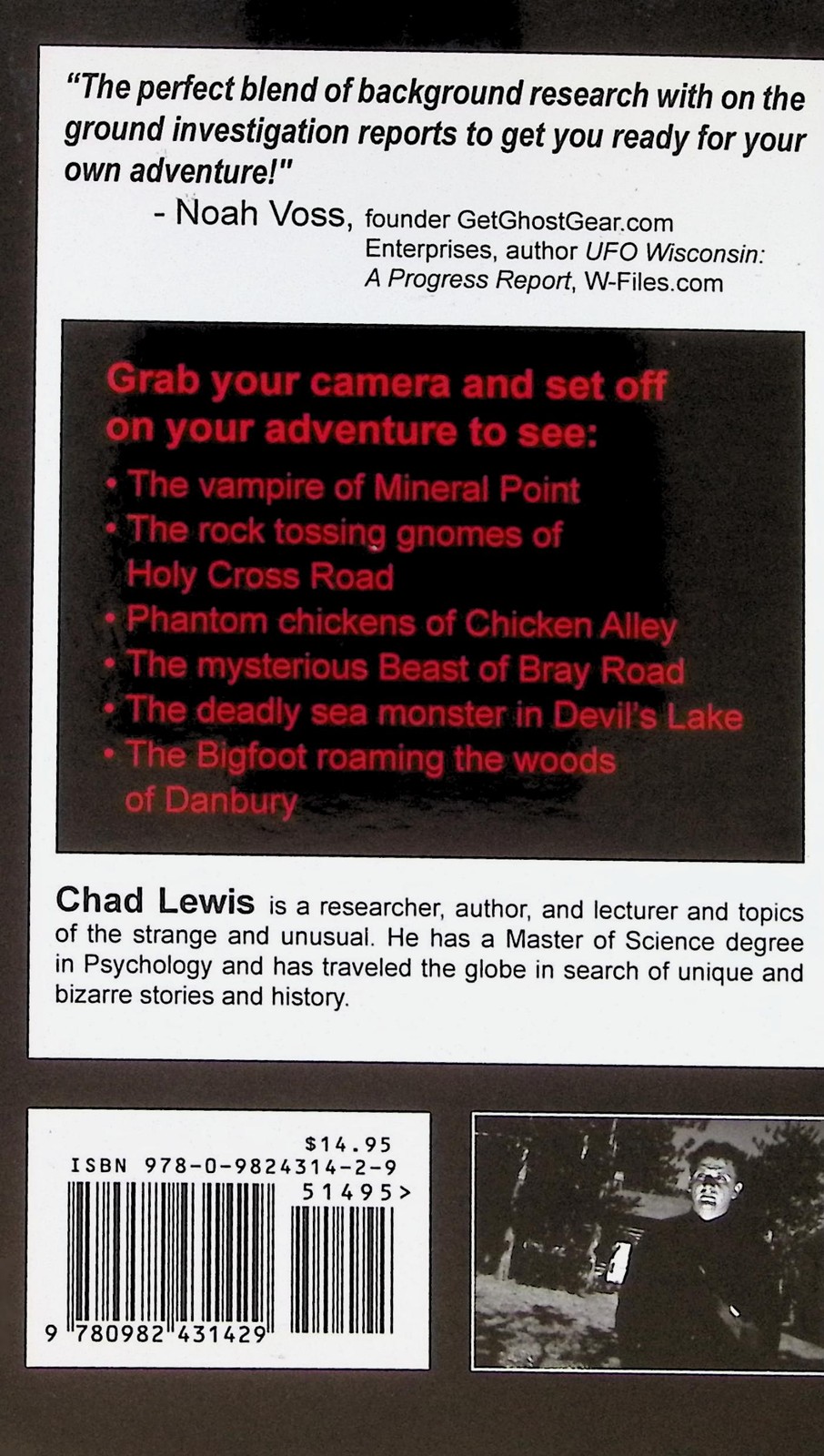 The Wisconsin Road Guide to Mysterious Creatures by Chad Lewis Paperback Book