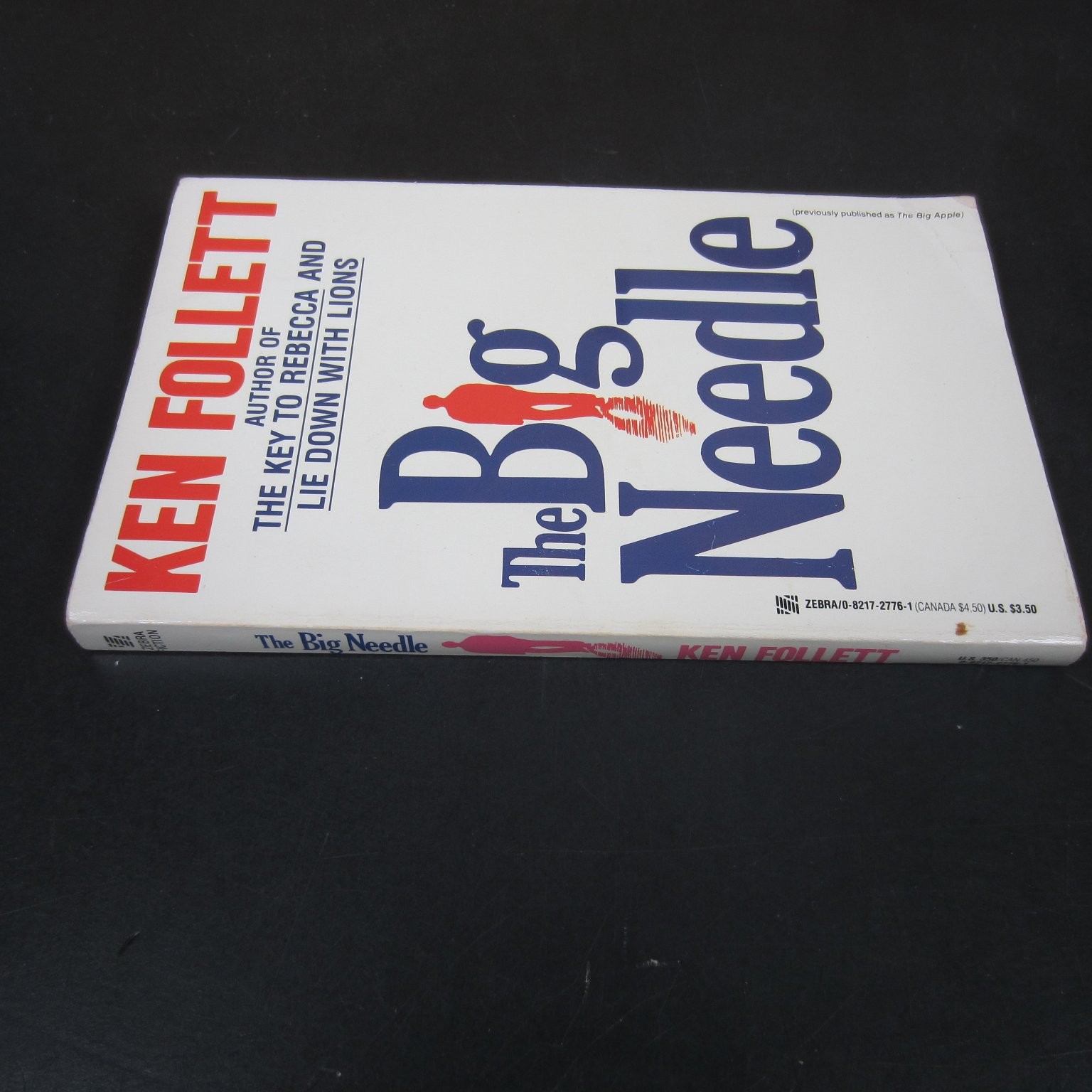 The Big Needle Ken Follett 1989 Thirteenth Printing Thriller Zebra Books PB