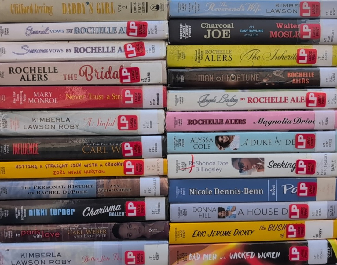 RANDOM MIX Lot of 5 LARGE PRINT Black/African American Fiction Romance Family