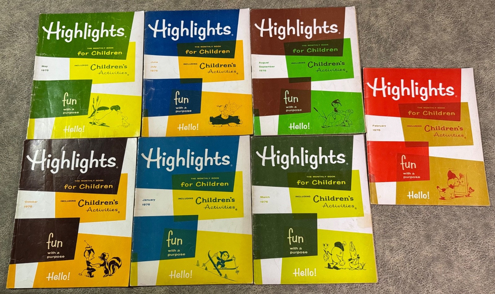 HIGHLIGHTS Monthly Book Children activities games 1970-80 lot 30 some hardcover