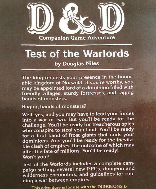CM1 Test of the Warlords – Dungeons & Dragons – D&D – AD&D