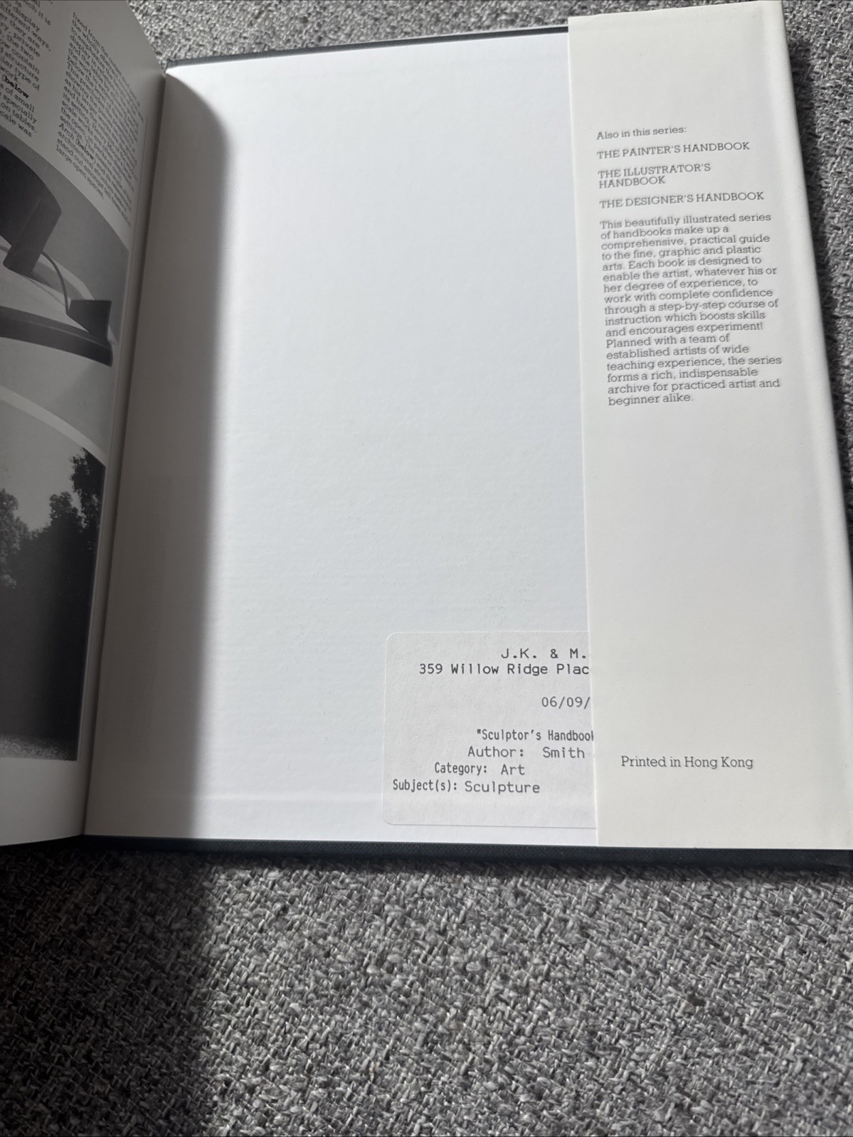 The Sculptors handbook 62 pages hardcover art craft book 1984
