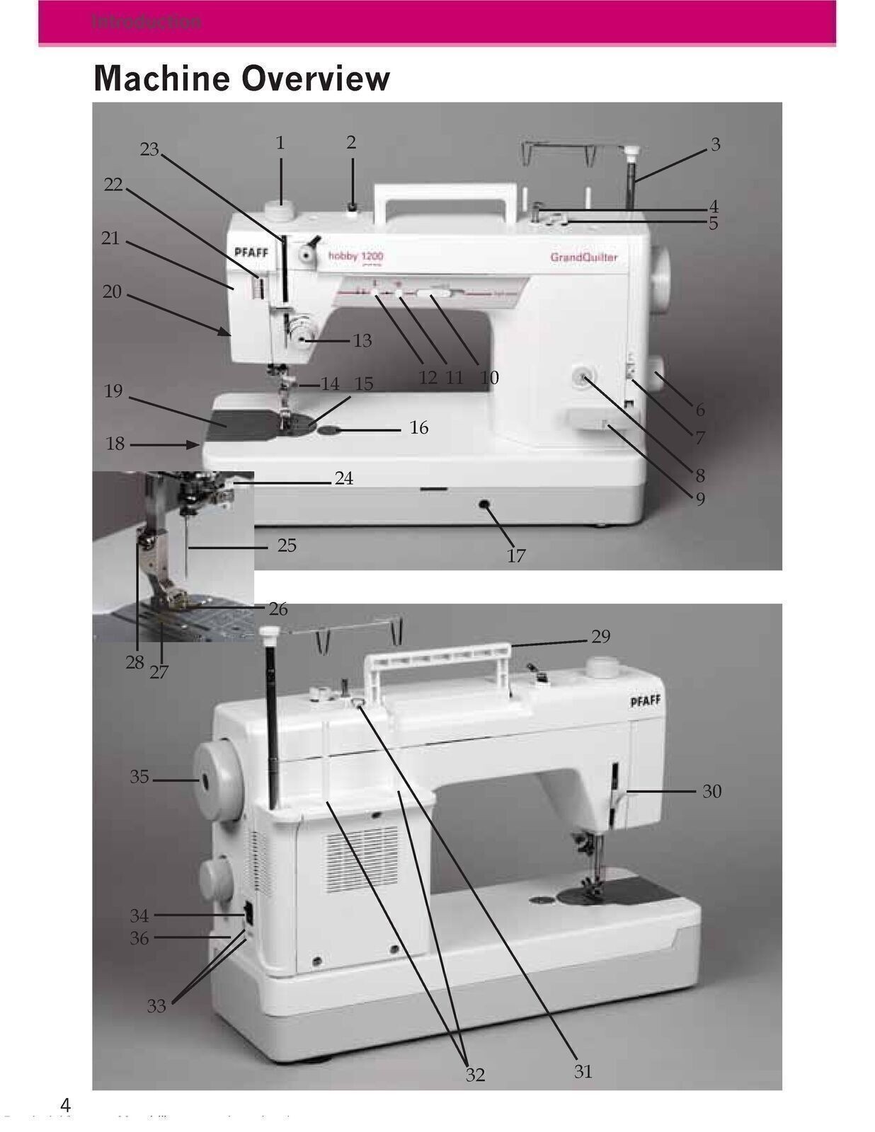 PFAFF GrandQuilter Hobby 1200 Instruction Manual Book – ROBUST SPIRAL BINDING