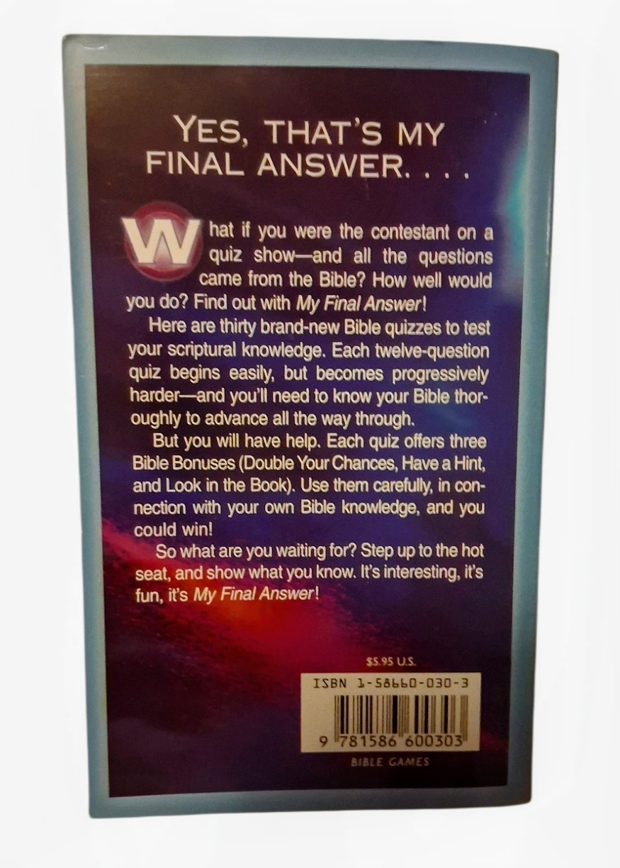 “My Final Answer” Bible Trivia (2000) By Paul Kent