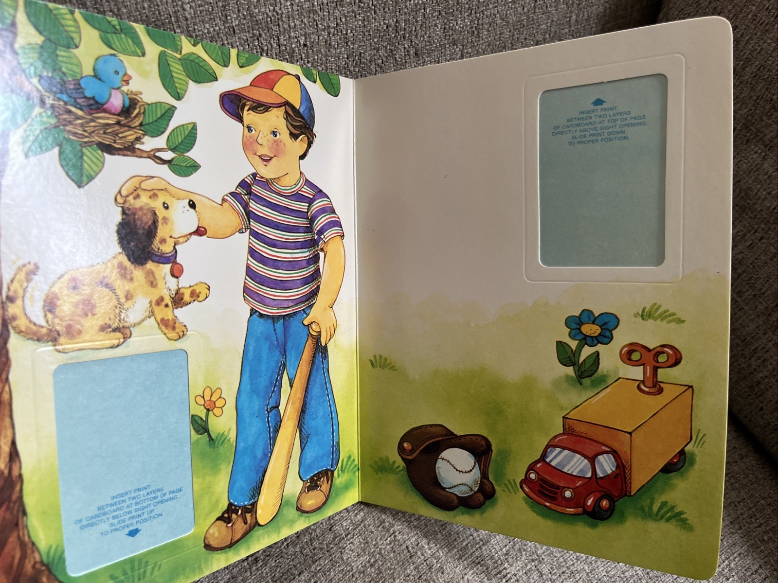 Vintage Growing Up Photo Book Illustrated Caroline Bracken 1983 Board