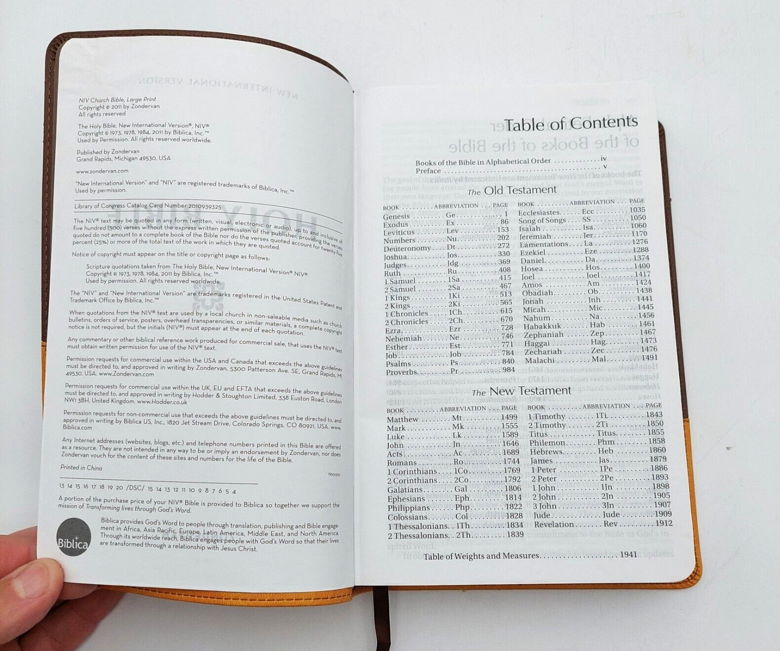 Zondervan NIV Large Print Lay-Flat Holy Bible Duo-Tone Chocolate/Amber w/Box