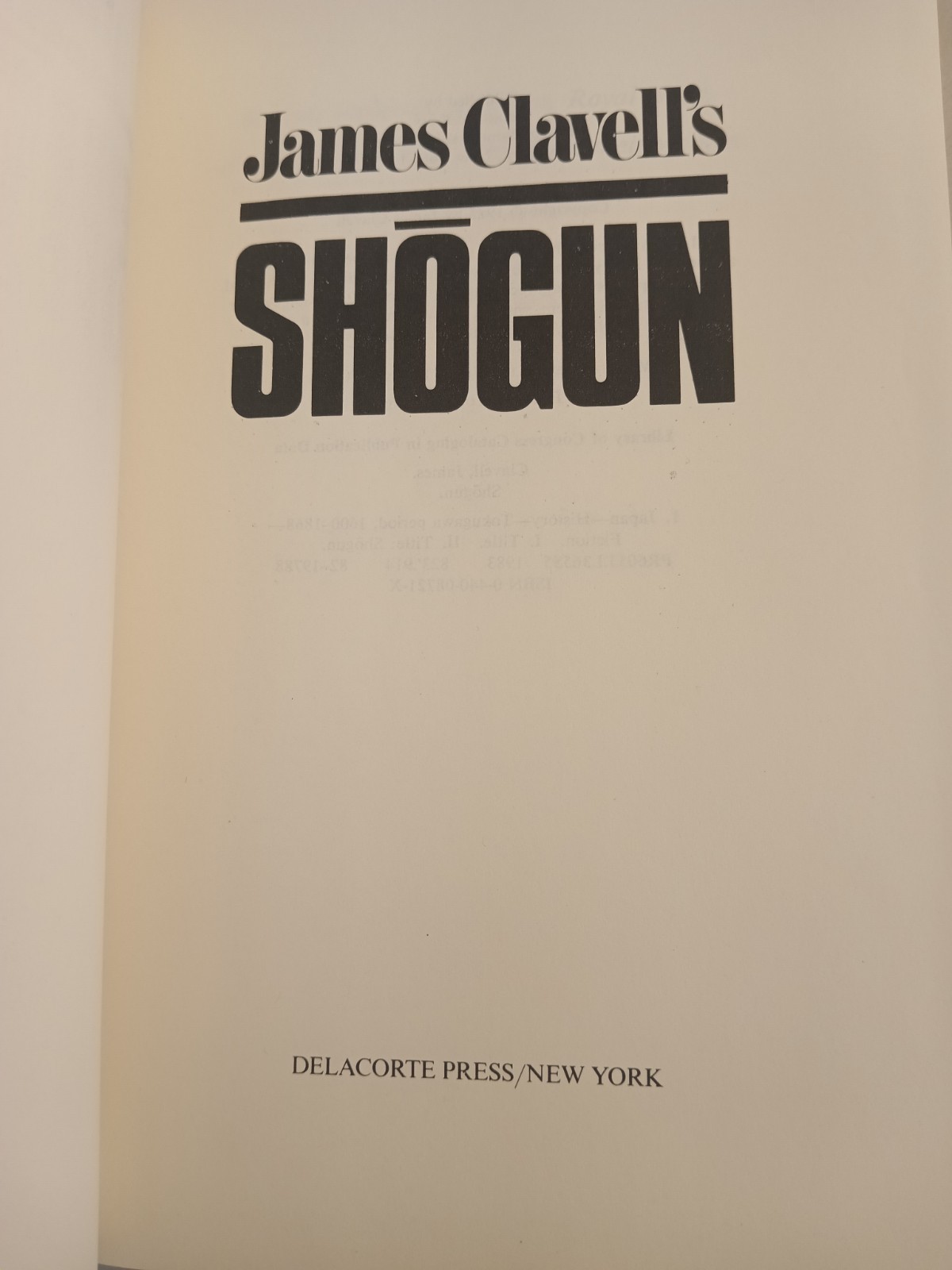 Vintage James Clavell’s Shogun HC/DJ First Delacorte Printing Book