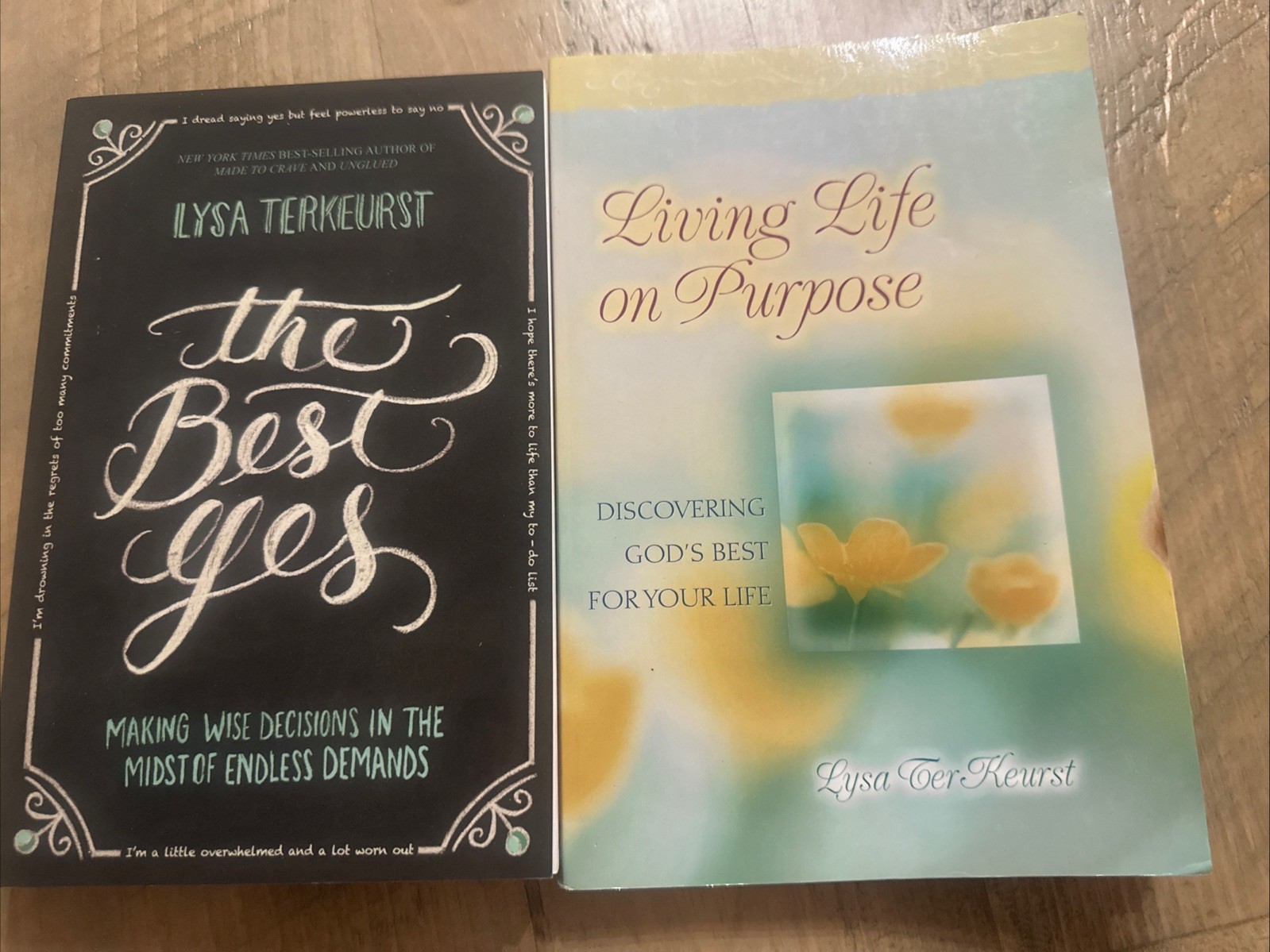 Best Yes & Living Life On Purpose by Lysa Terkeurst (2014, Trade Paperback)