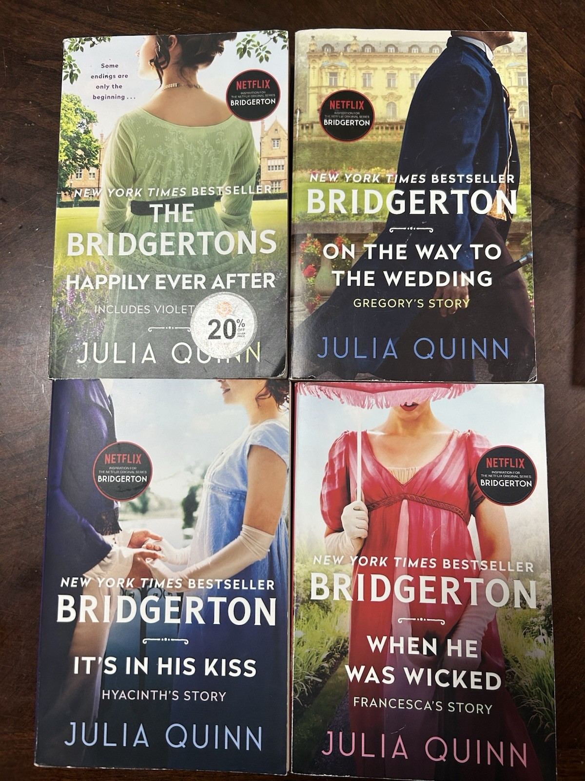 14 Book Lot Complete BRIDGERTON Series By JULIA QUINN PB #1-9 and misc books