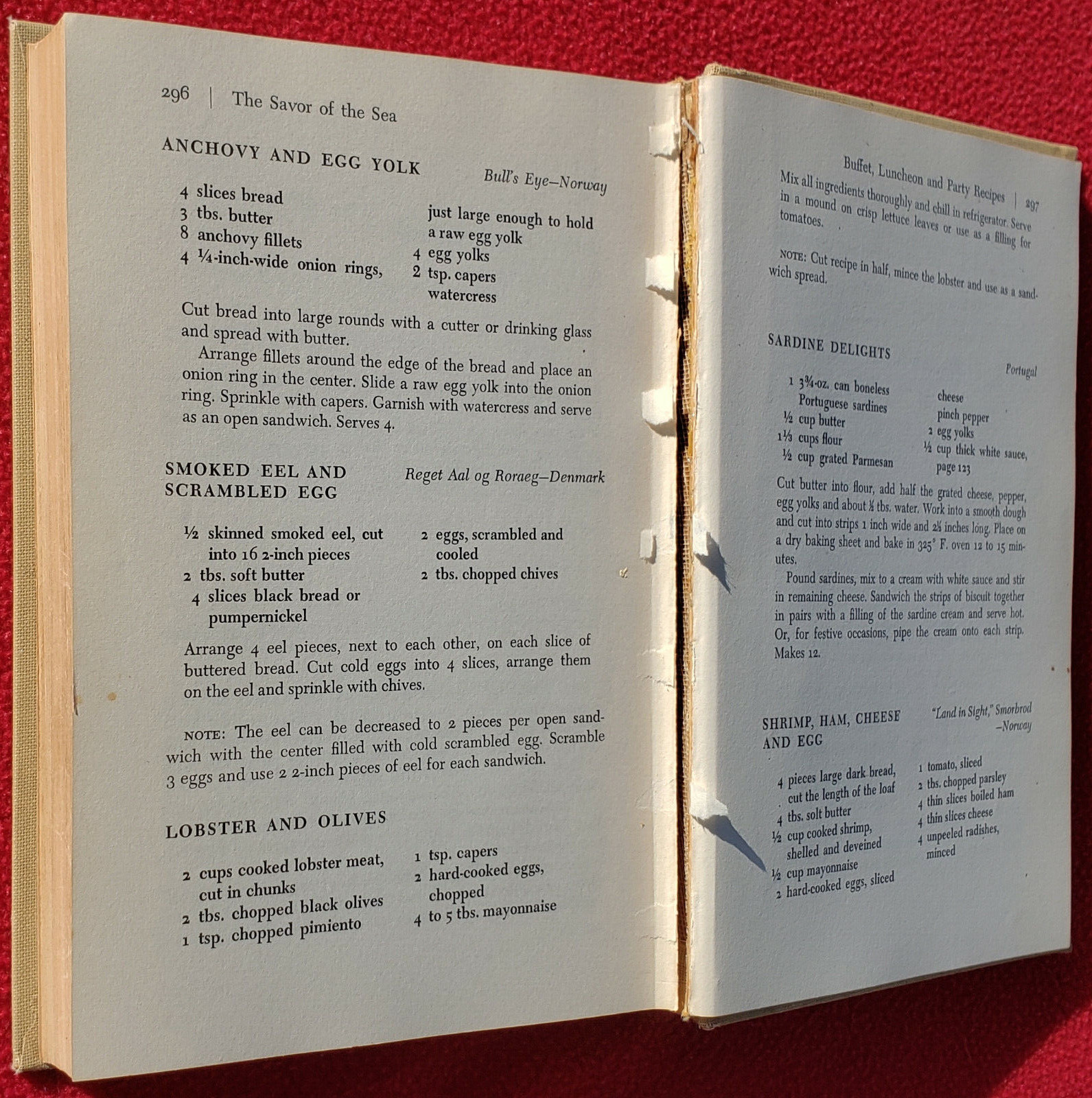 1966 The Savor of the Sea: A Complete Seafood Cookbook Moris & Moore 340 Pages