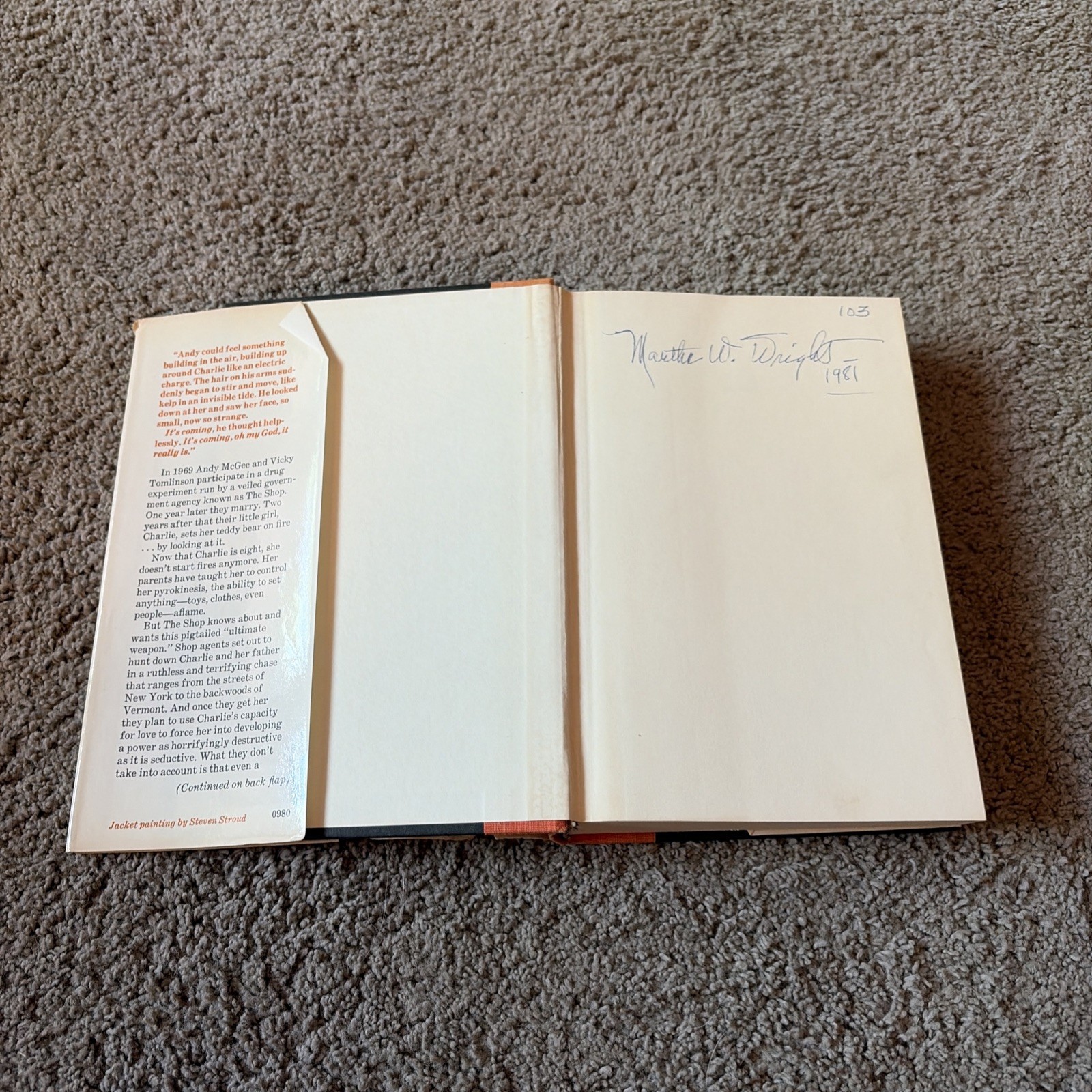 Firestarter Stephen King First Edition HCDJ 1980 Viking Press $13.95 DJ