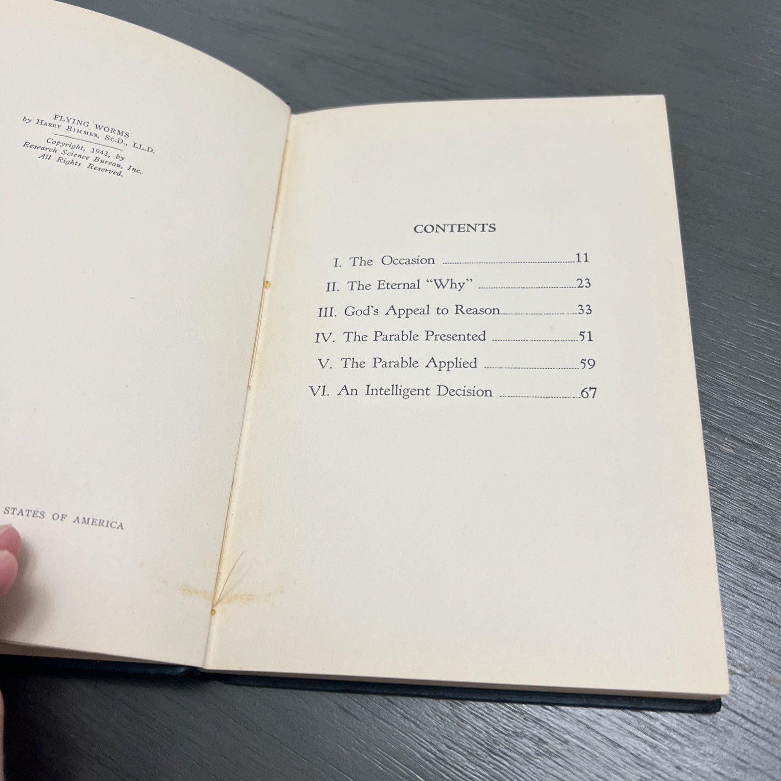 RARE: Vintage Flying Worms by Harry Rimmer Hardcover 1943 First Edition