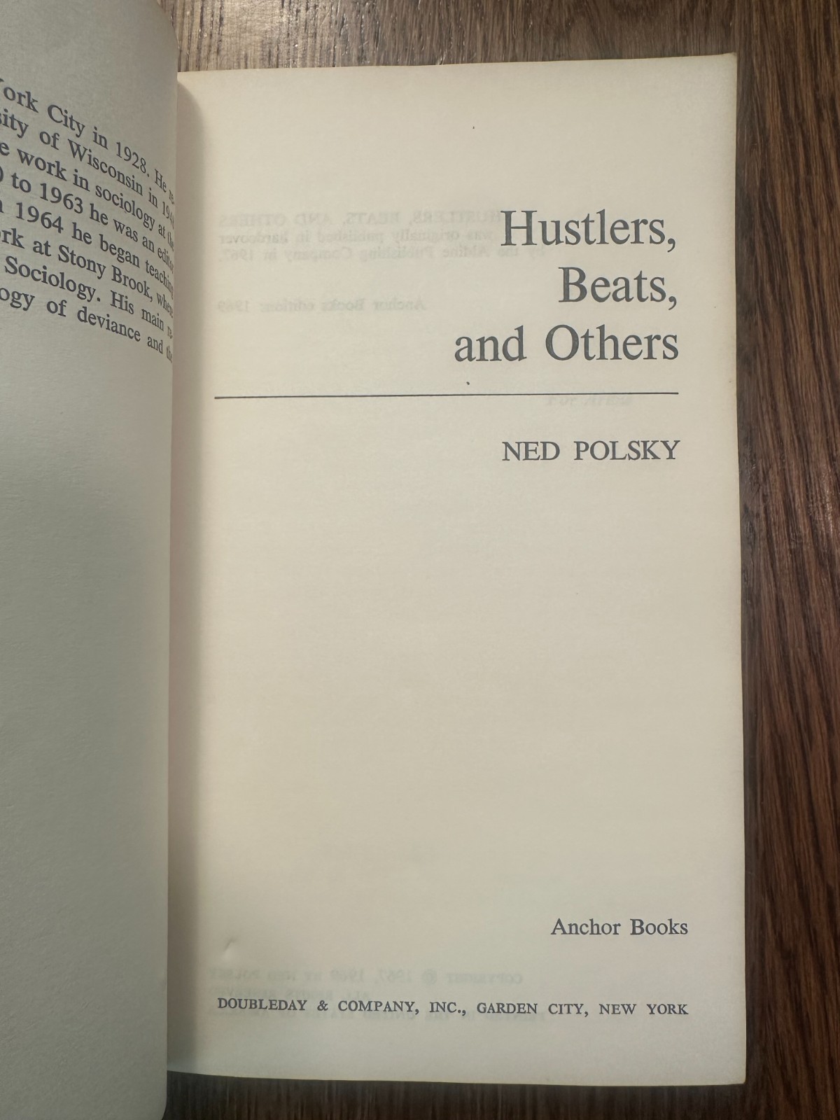 Hustlers, Beats and Others by Ned Polsky 1969 PB BILLIARDS POOL SOCIOLOGY