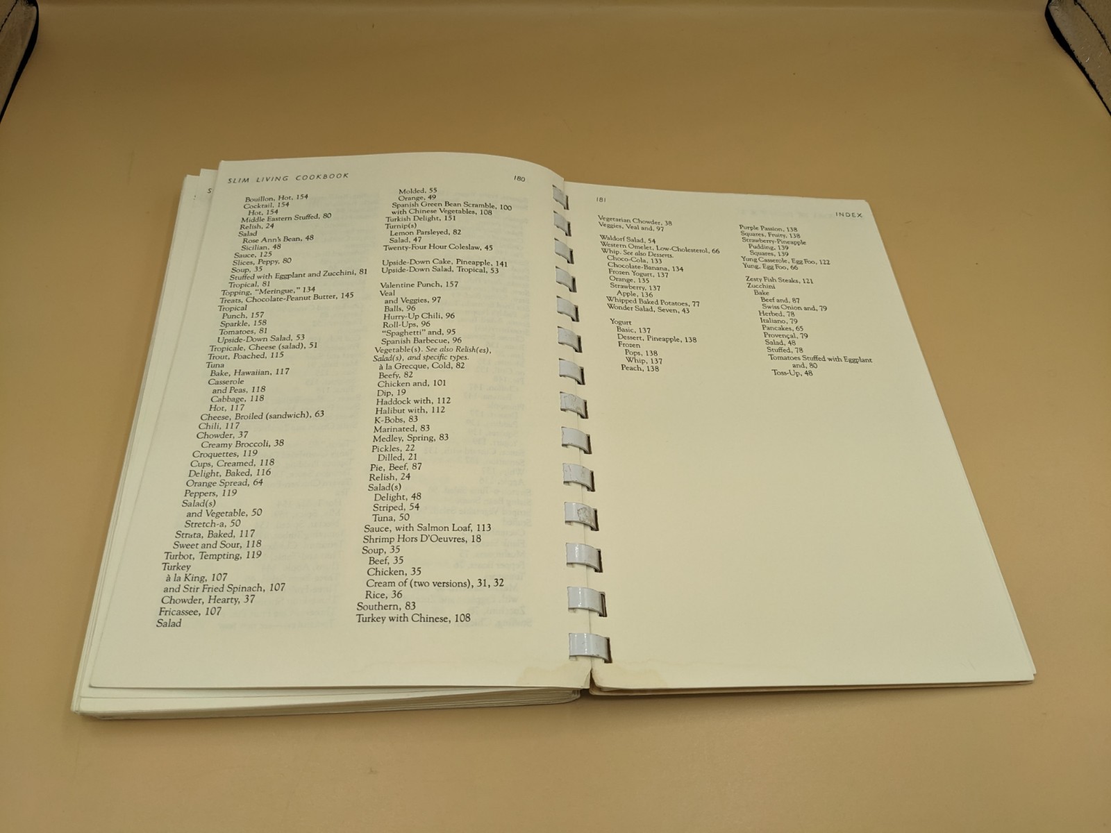Cookbook: The Slim Living Cookbook 1981 Over 500 Recipes Spiral PB Pages 181