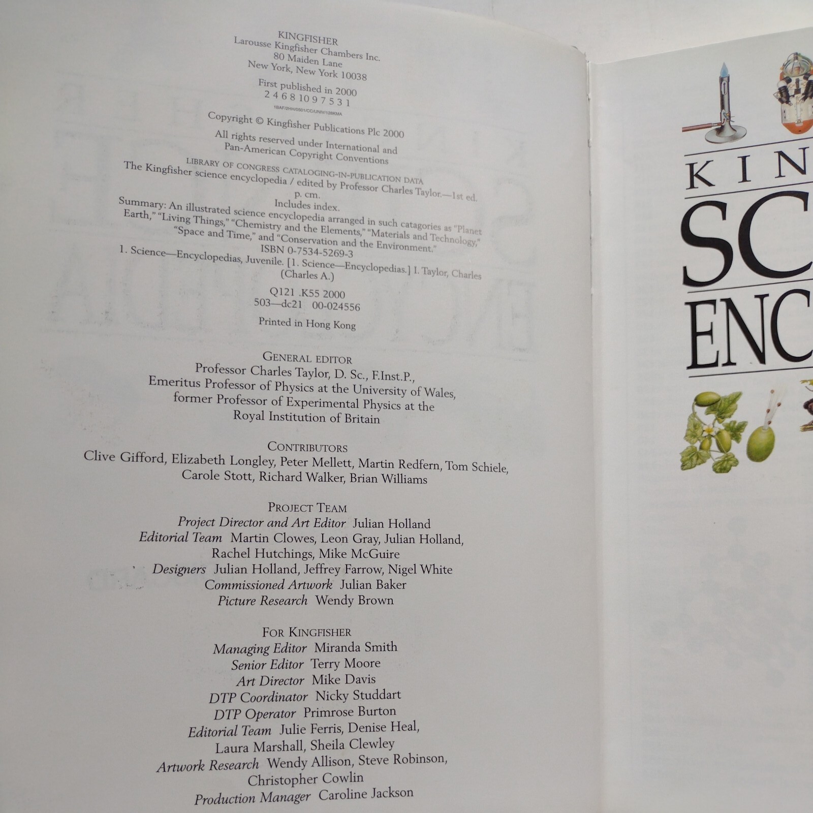 The Kingfisher Science Encyclopedia by Charles Taylor -2000 -Hardcover -Revised
