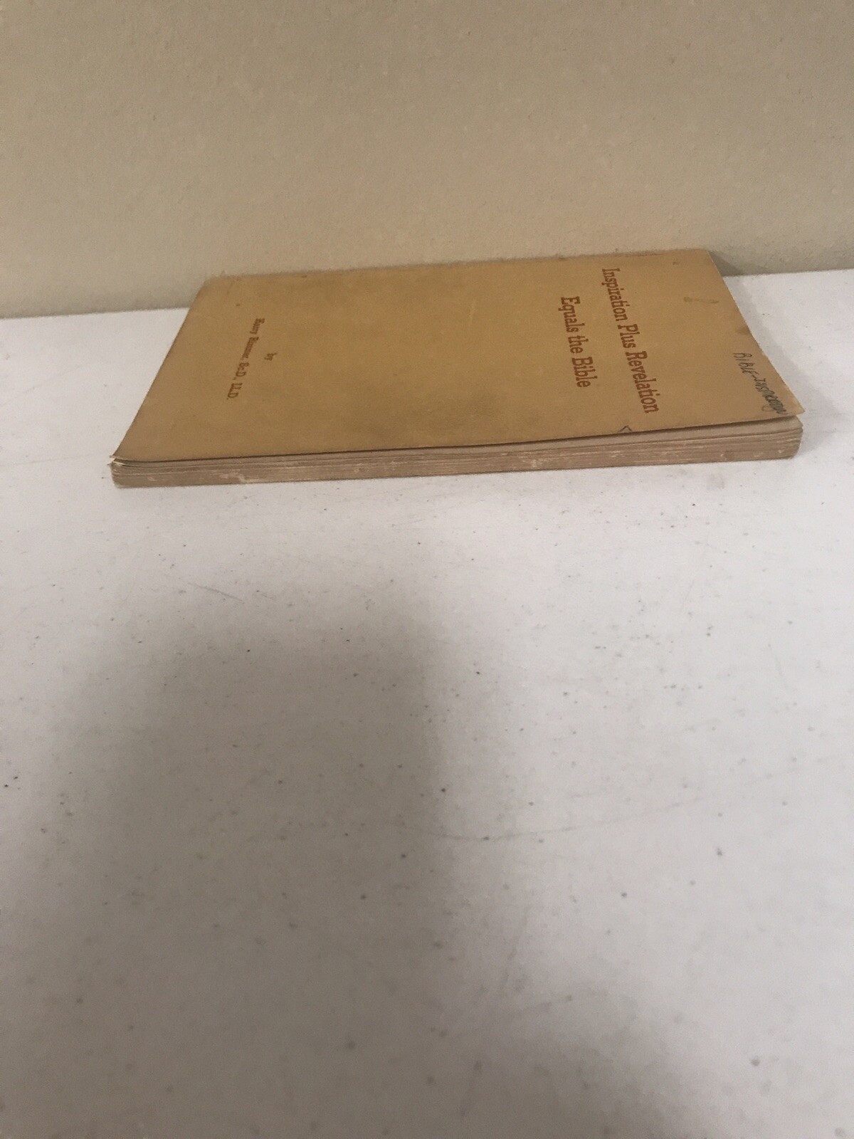 Inspiration Plus Revelation Equals The Bible Harry Rimmer 1944 PB